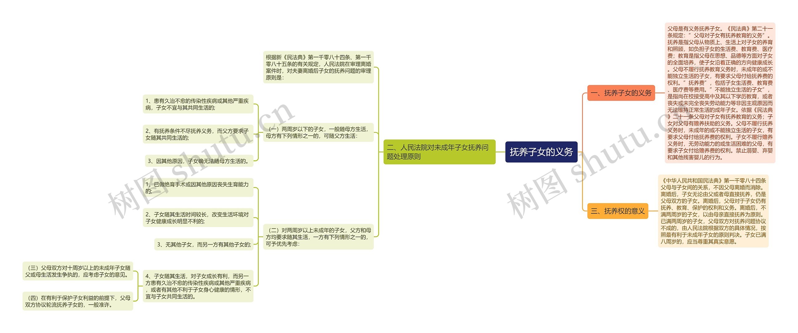 抚养子女的义务思维导图