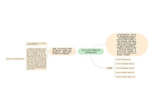 子女对父母不尽赡养义务的法律解决途径