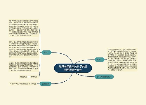 继母未尽抚养义务 子女是否承担赡养义务