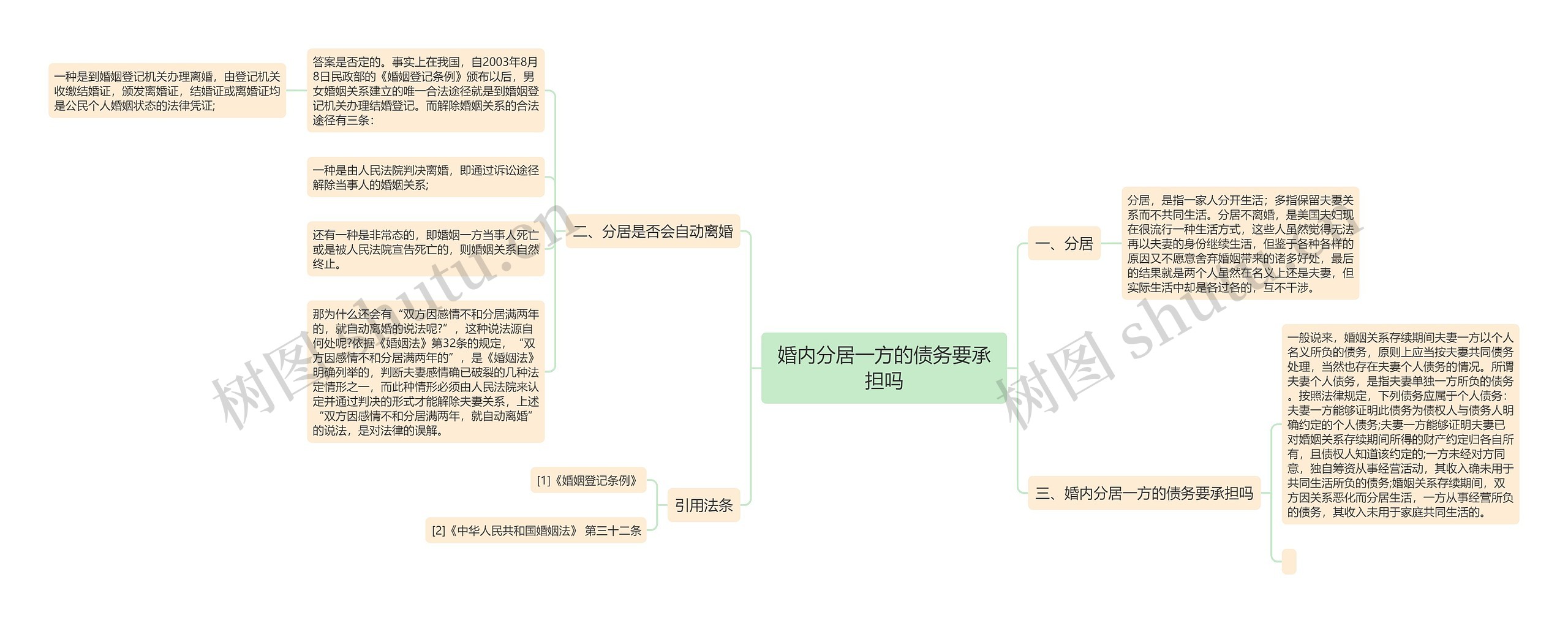 婚内分居一方的债务要承担吗思维导图