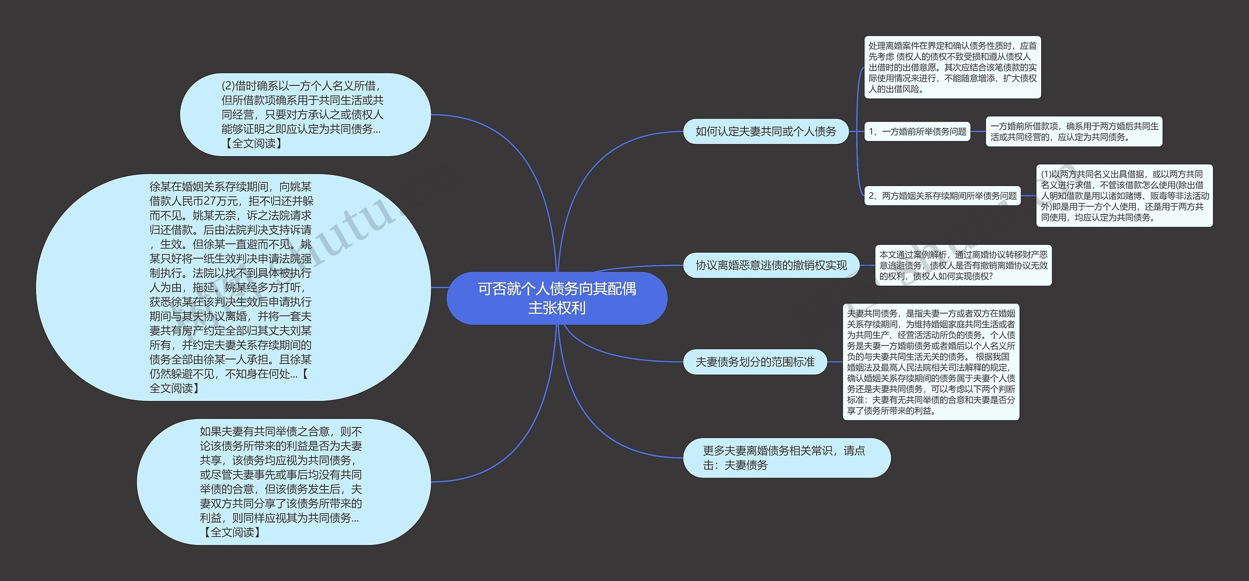 可否就个人债务向其配偶主张权利思维导图