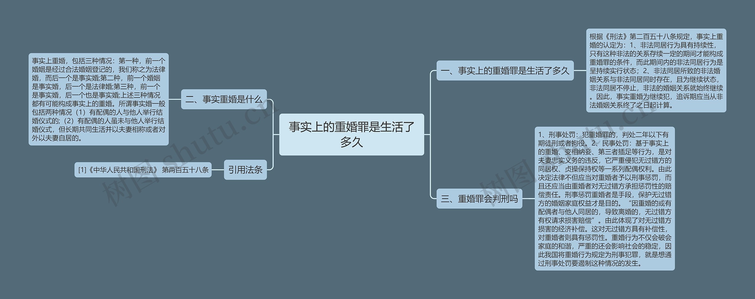 事实上的重婚罪是生活了多久思维导图