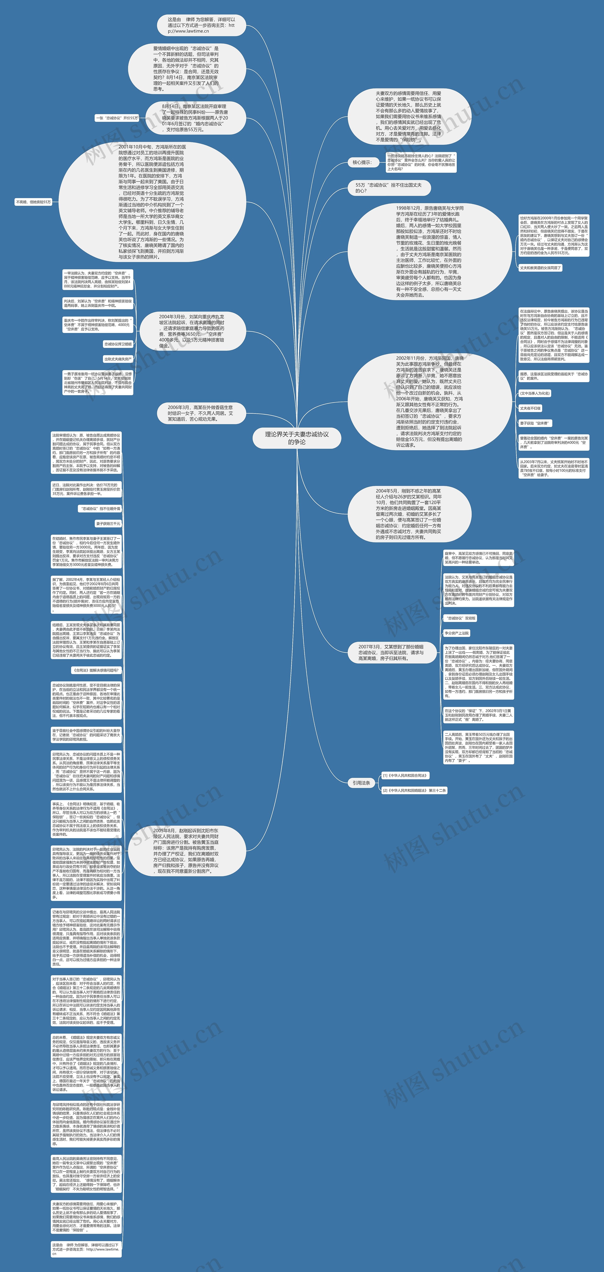 理论界关于夫妻忠诚协议的争论思维导图