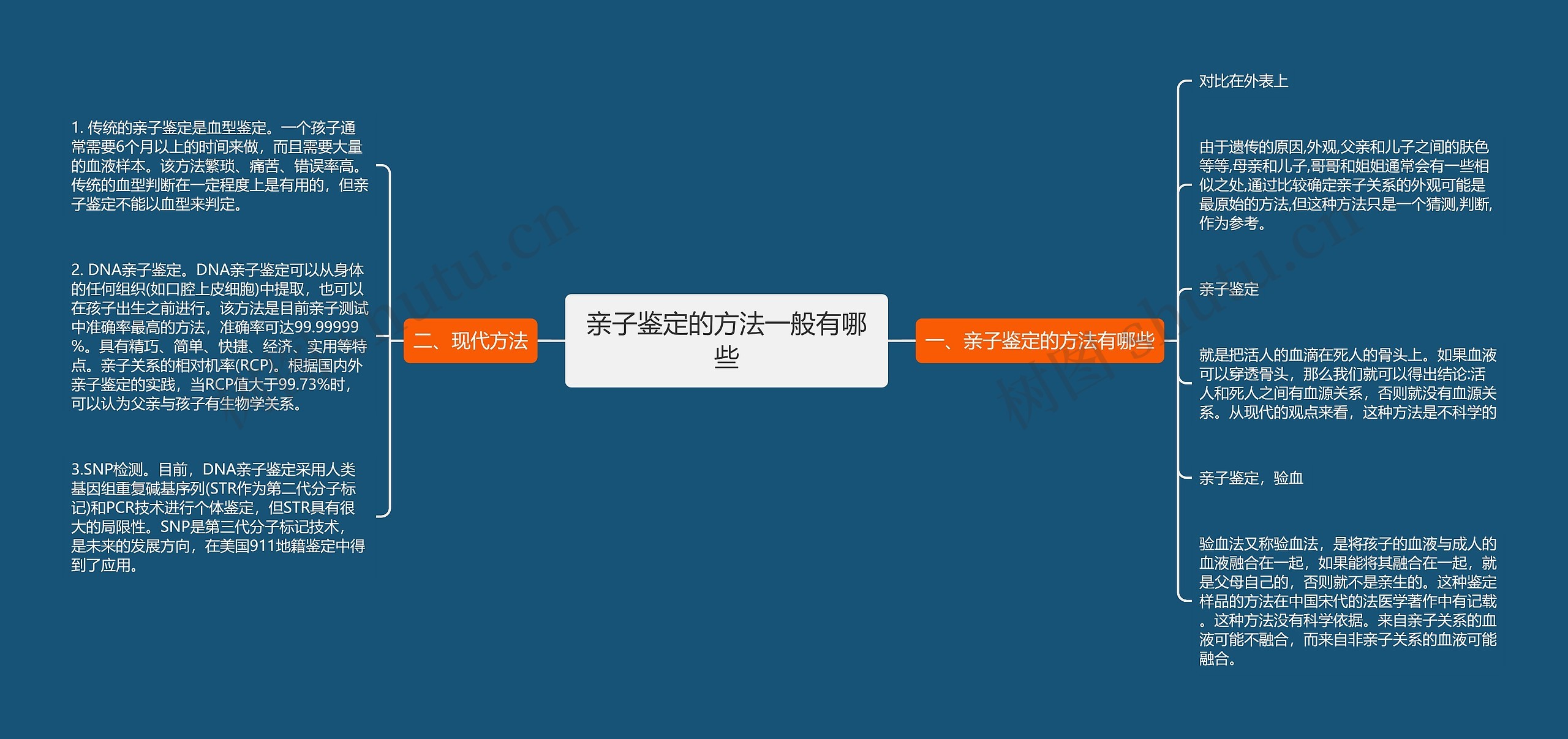 亲子鉴定的方法一般有哪些思维导图