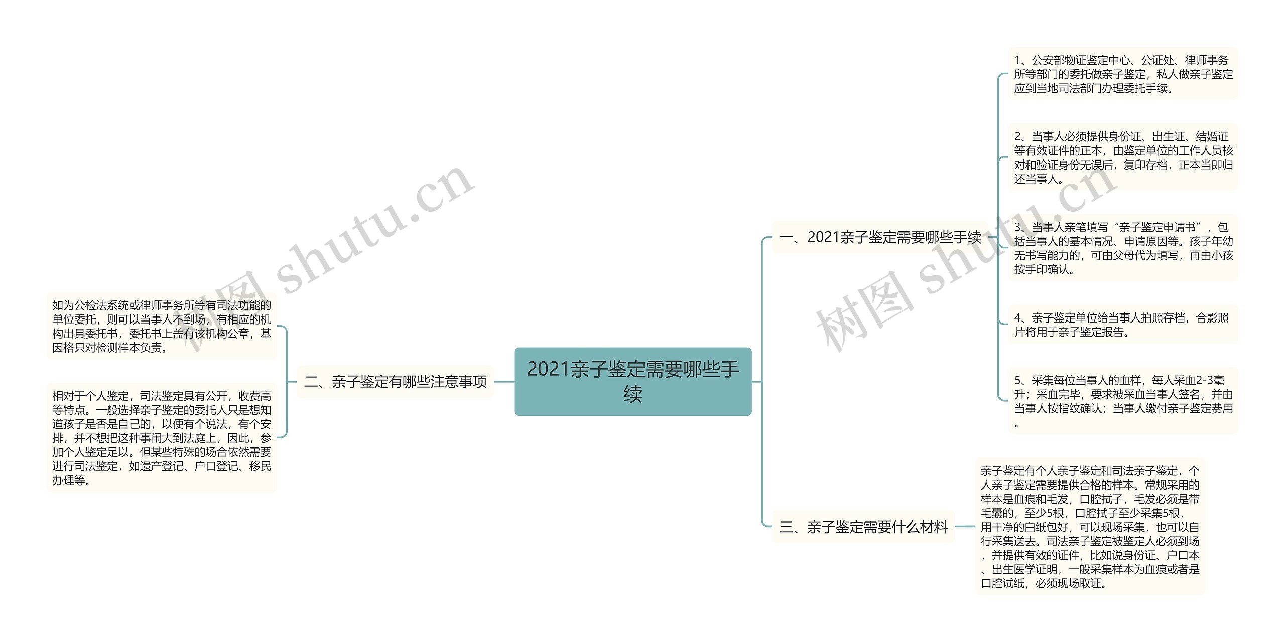 2021亲子鉴定需要哪些手续思维导图