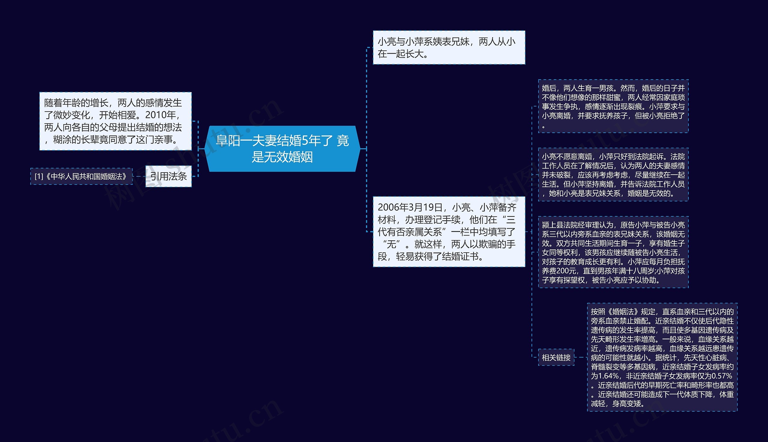 阜阳一夫妻结婚5年了 竟是无效婚姻思维导图