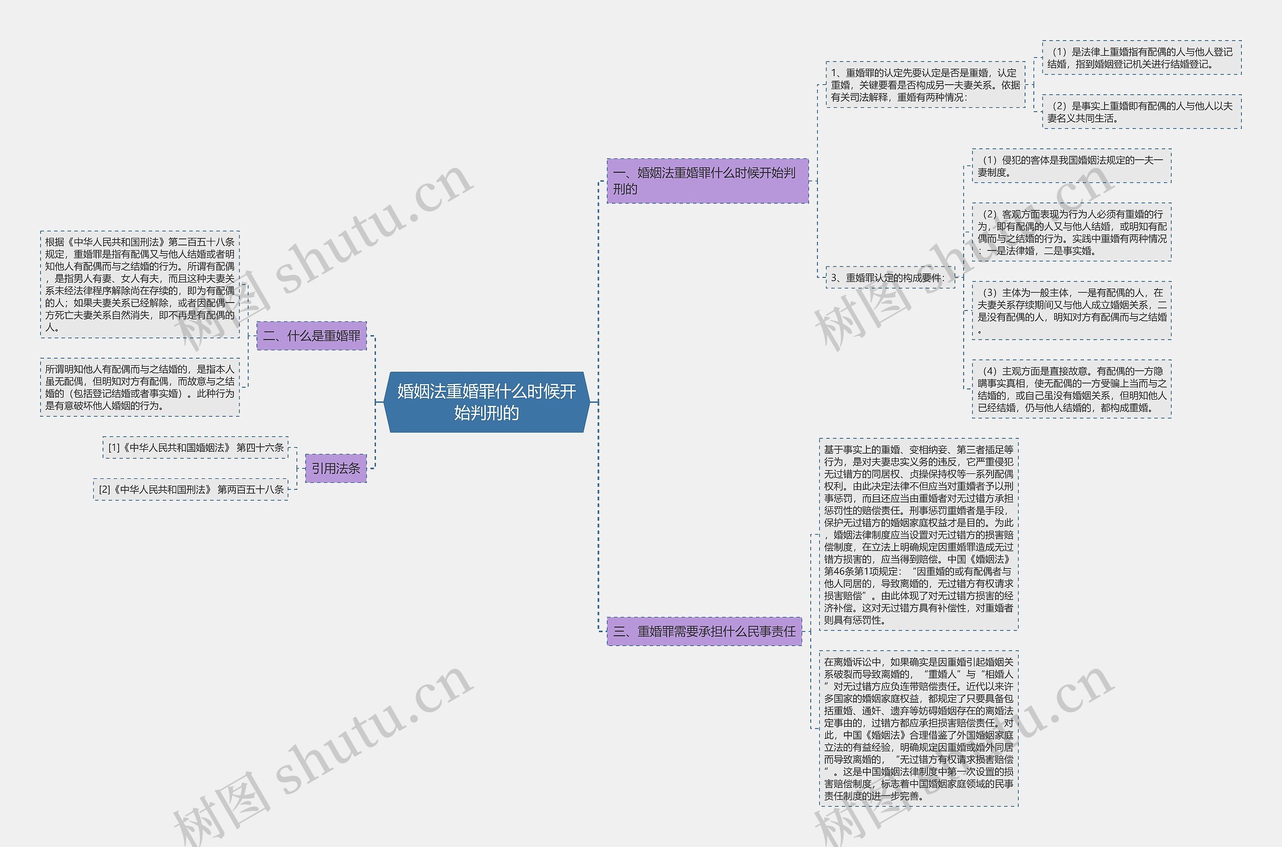 婚姻法重婚罪什么时候开始判刑的思维导图