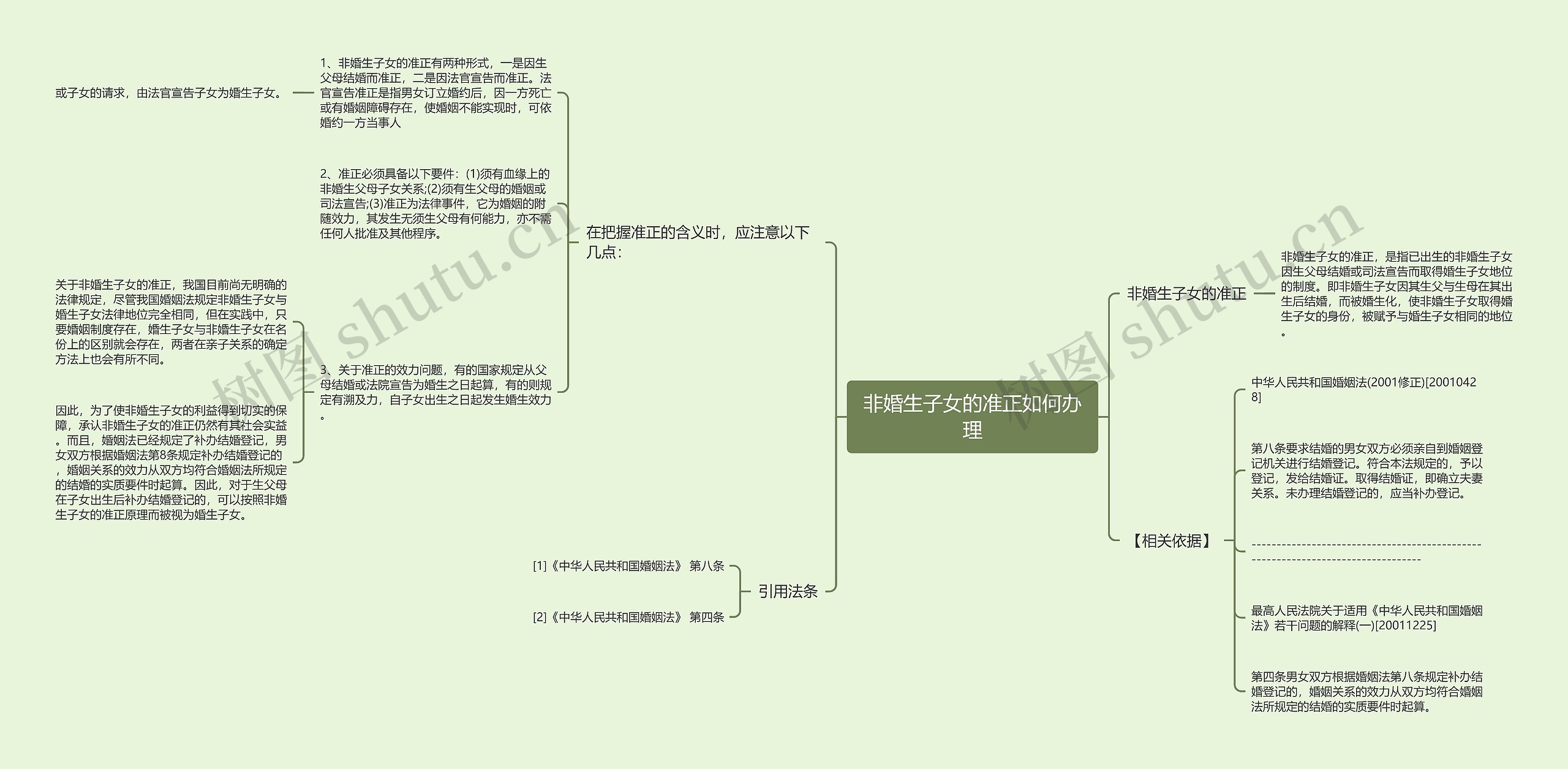 非婚生子女的准正如何办理思维导图