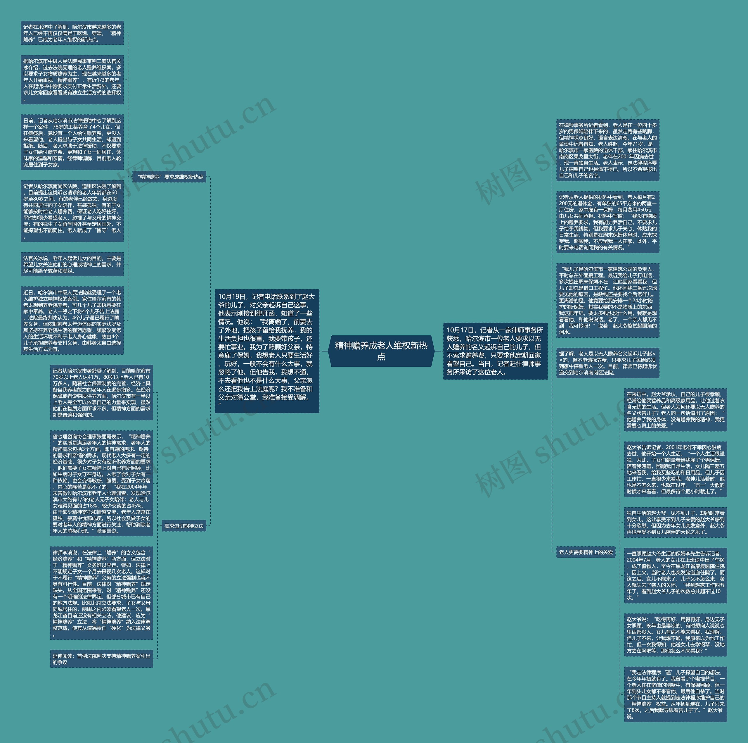 精神赡养成老人维权新热点思维导图