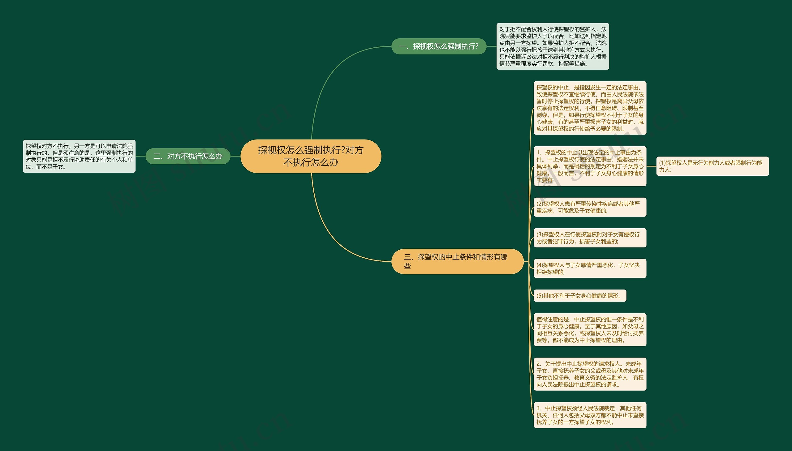 探视权怎么强制执行?对方不执行怎么办思维导图