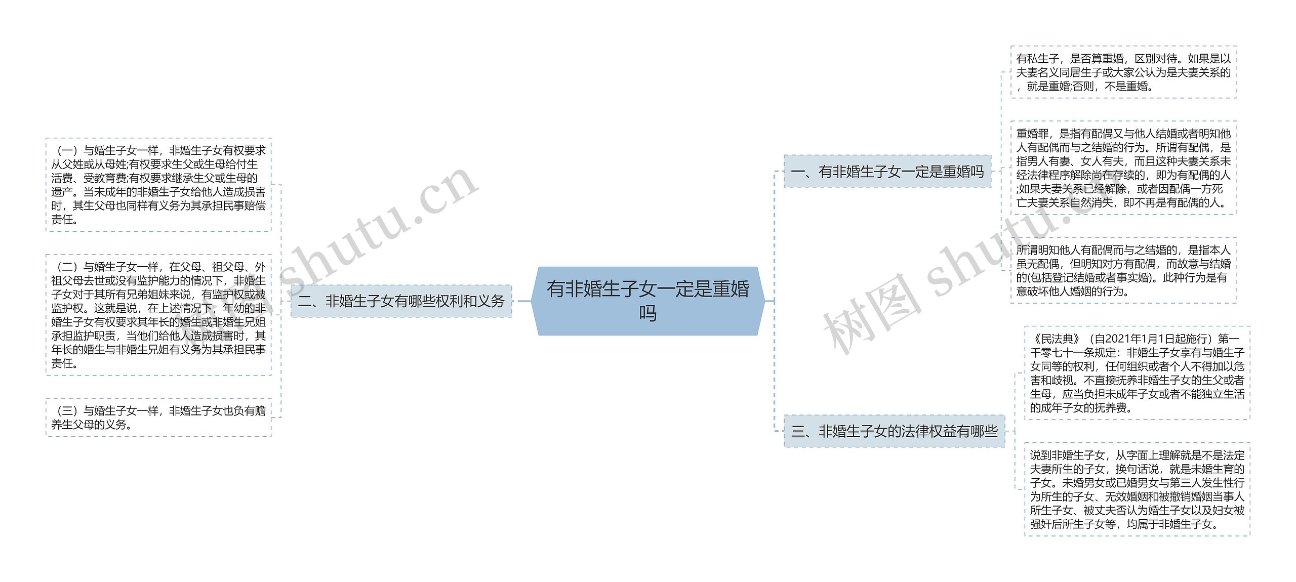 有非婚生子女一定是重婚吗思维导图