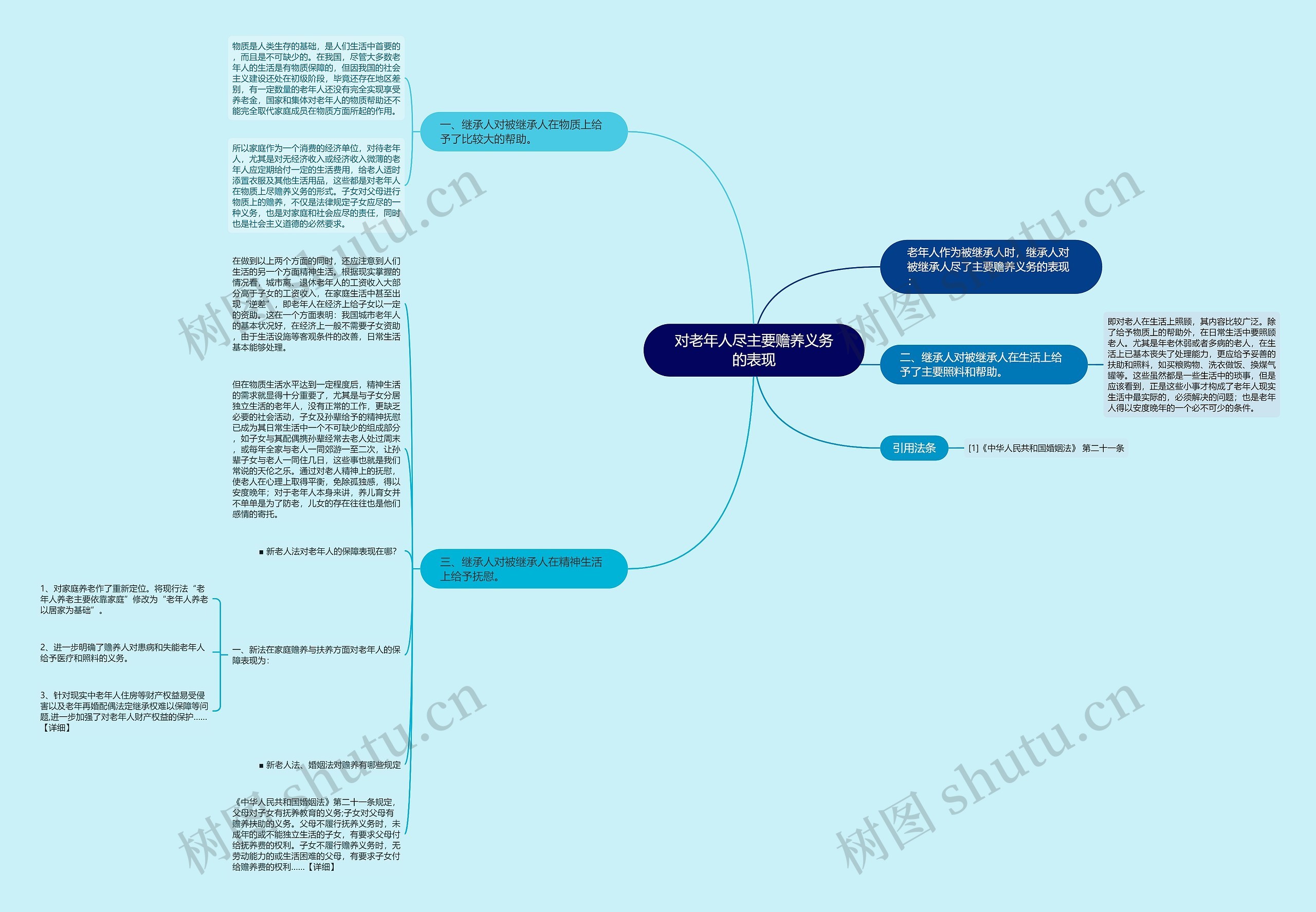对老年人尽主要赡养义务的表现思维导图
