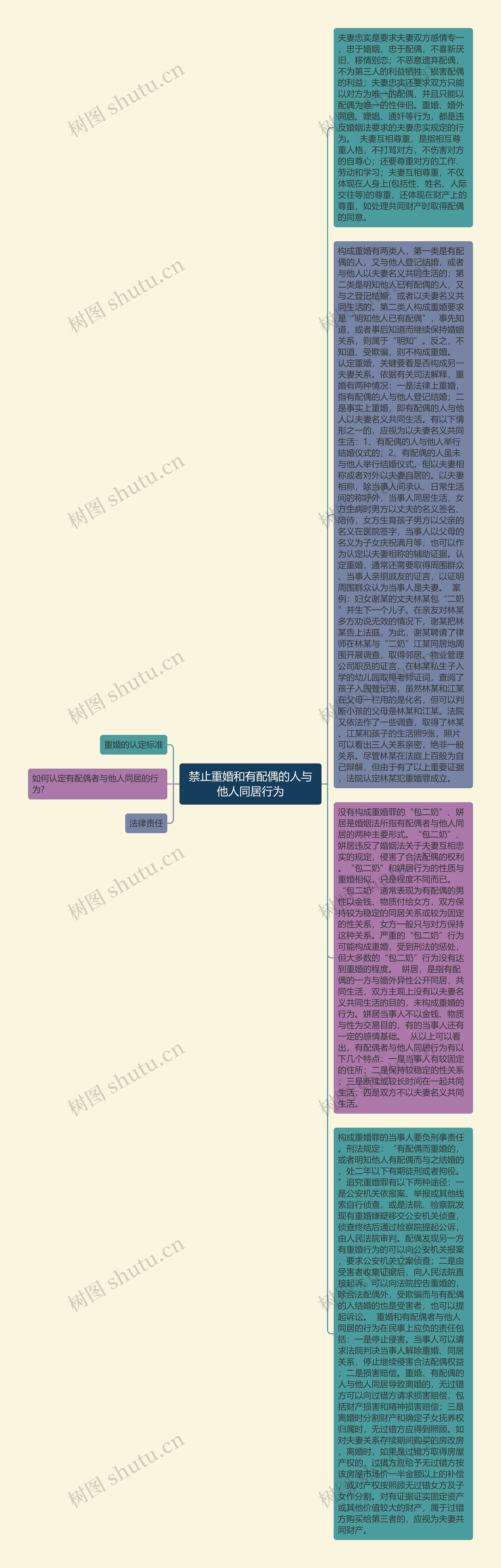 禁止重婚和有配偶的人与他人同居行为思维导图