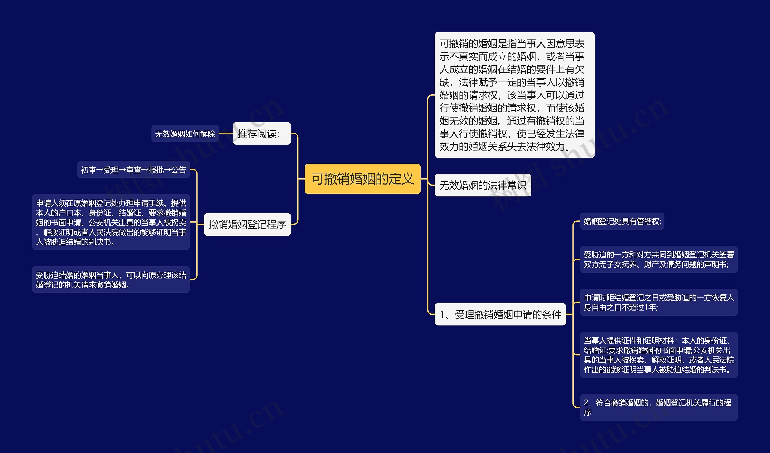 可撤销婚姻的定义思维导图