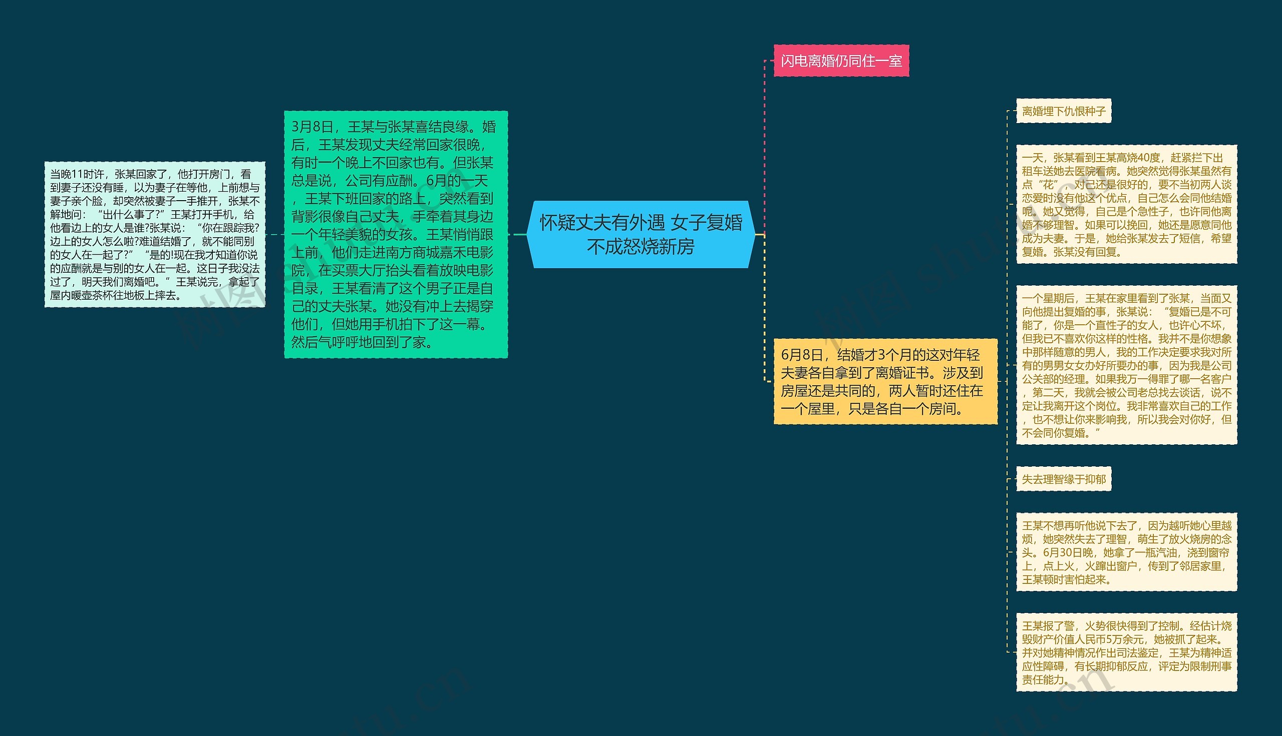怀疑丈夫有外遇 女子复婚不成怒烧新房思维导图