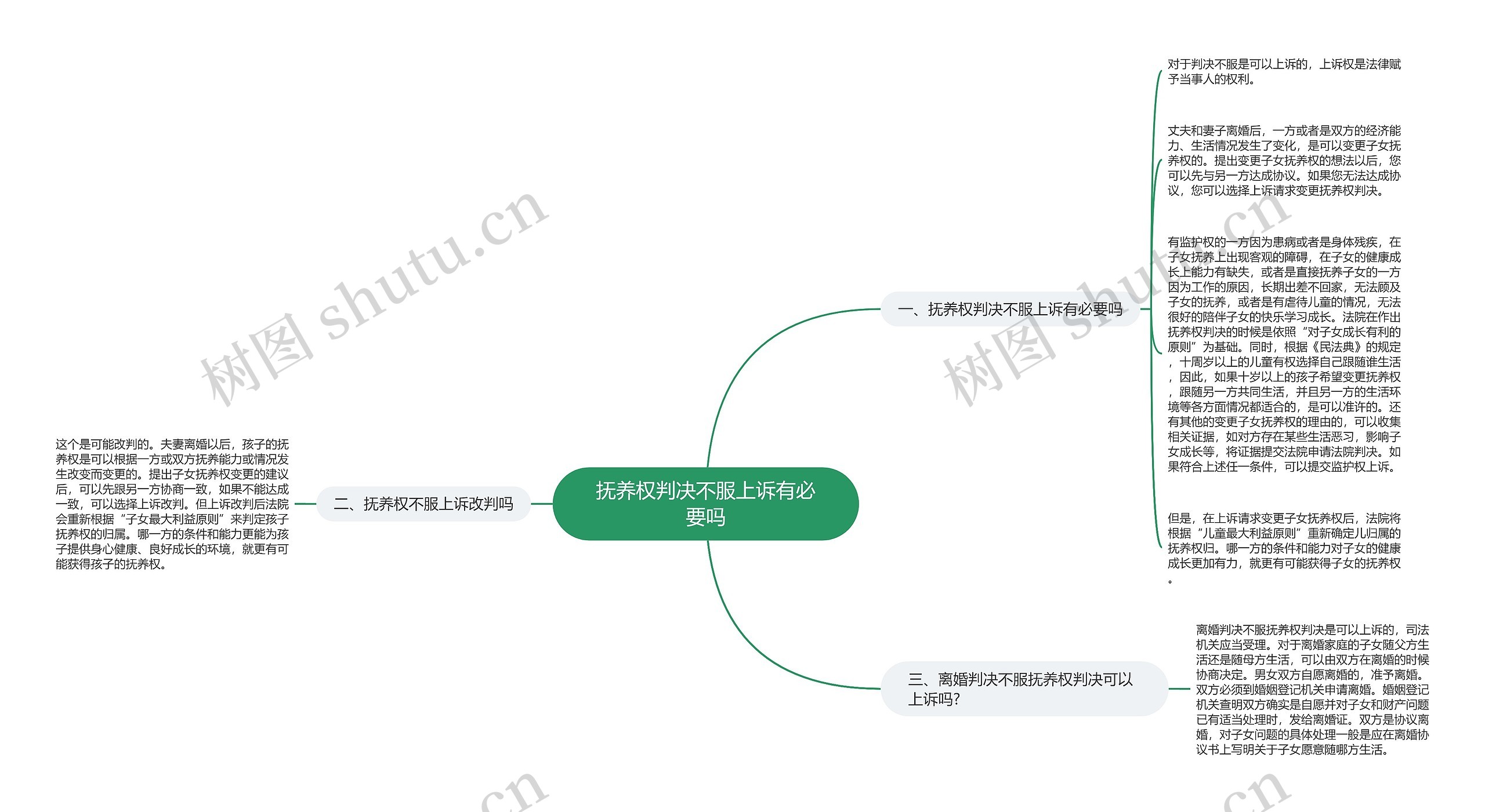 抚养权判决不服上诉有必要吗思维导图