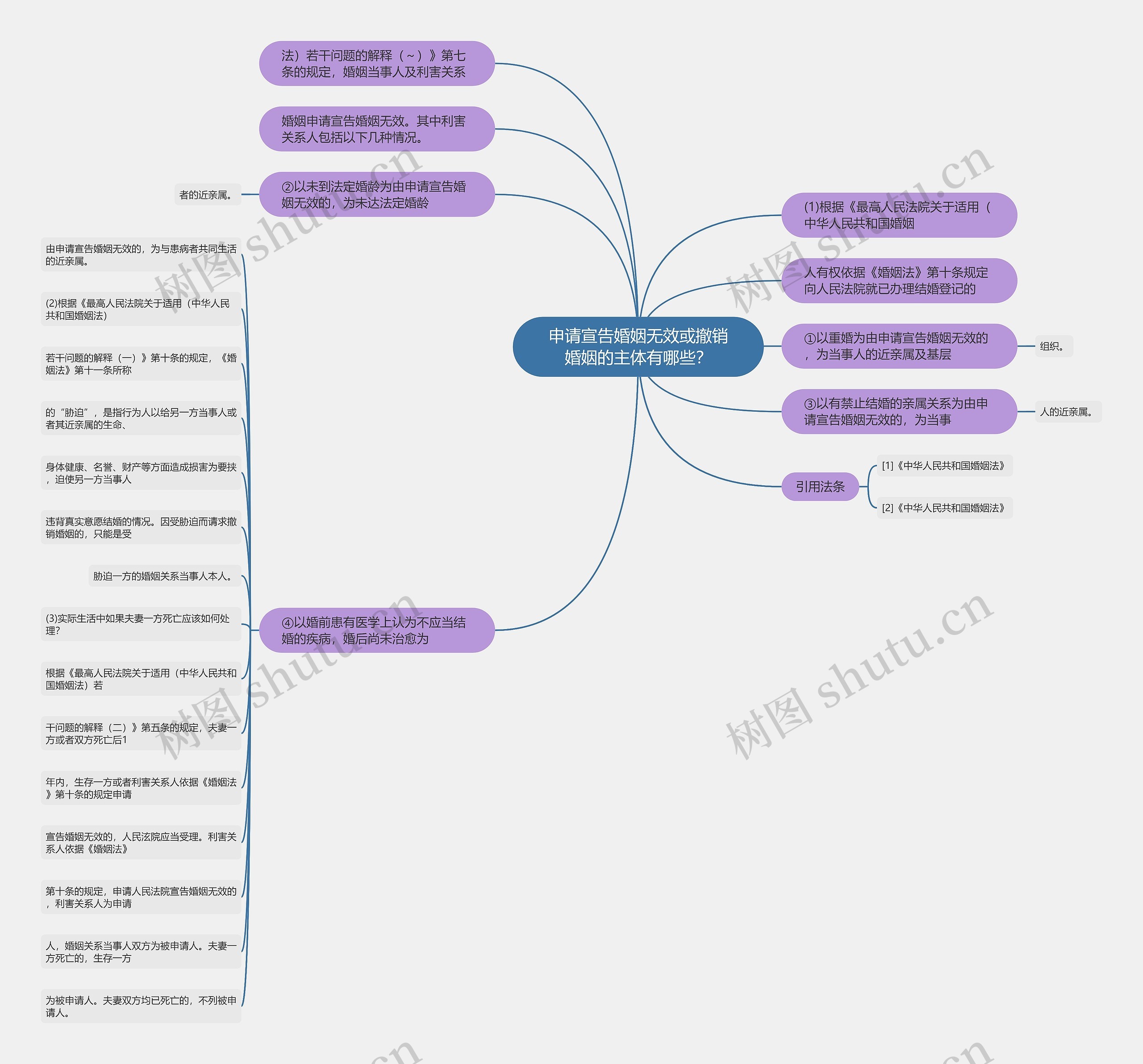 申请宣告婚姻无效或撤销婚姻的主体有哪些？思维导图