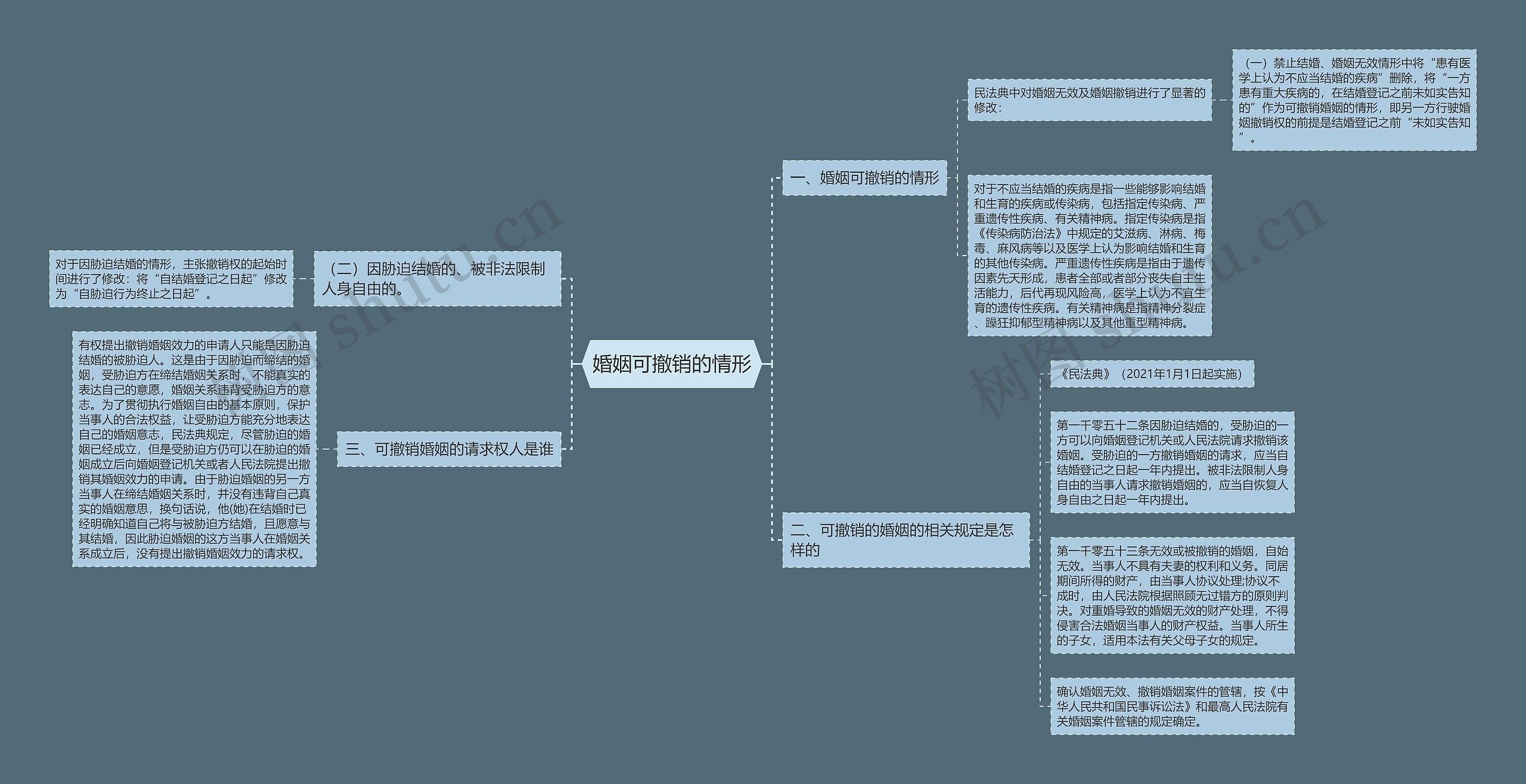 婚姻可撤销的情形思维导图
