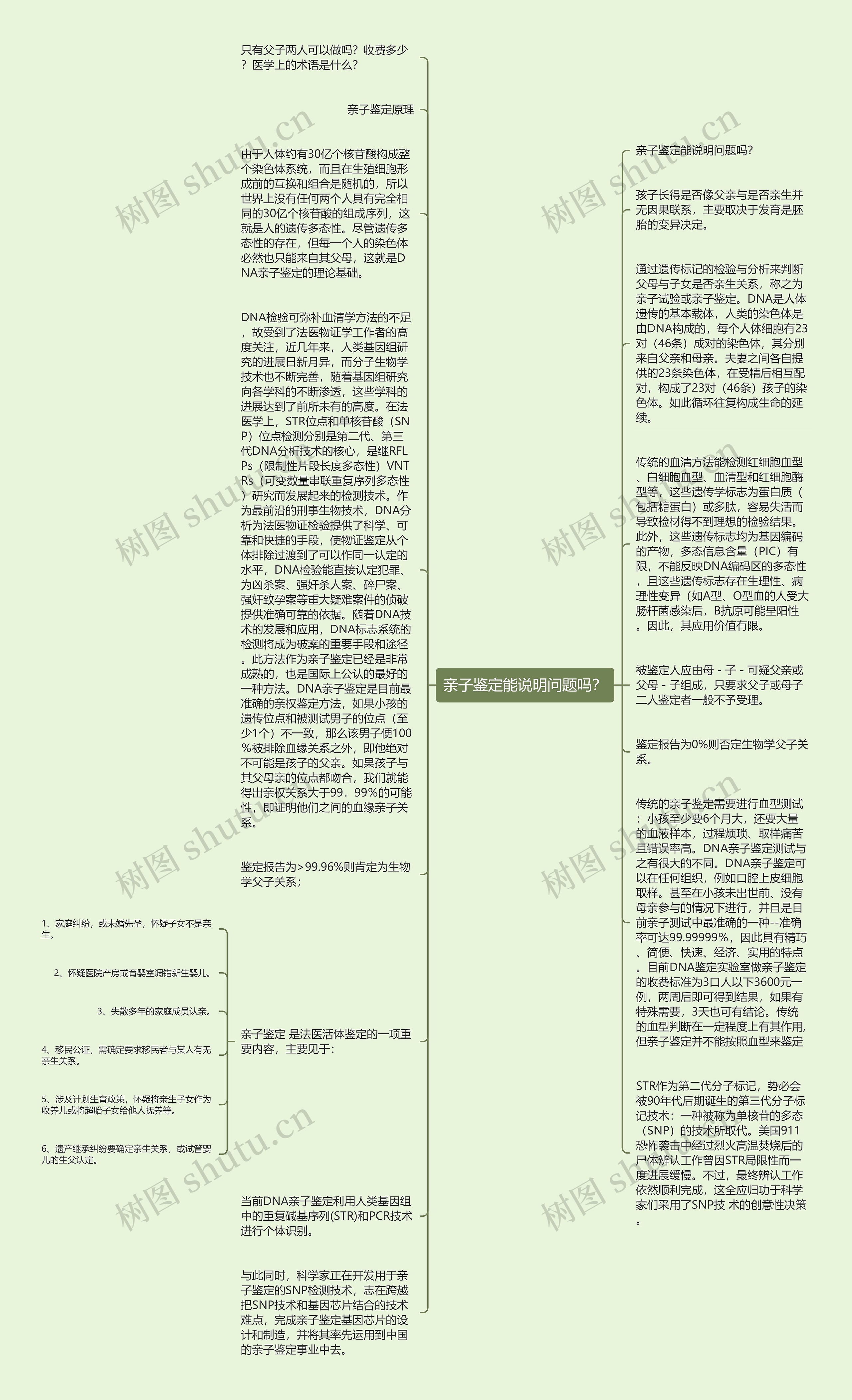 亲子鉴定能说明问题吗？思维导图