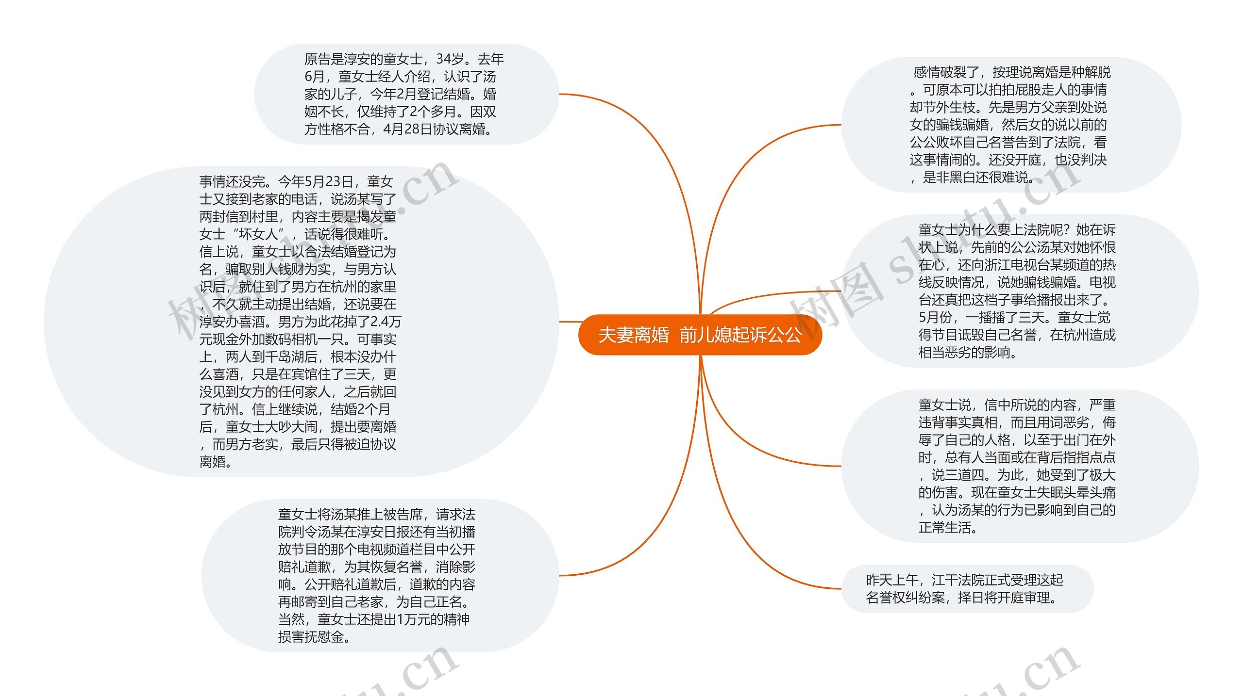 夫妻离婚  前儿媳起诉公公思维导图