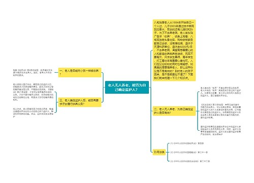 老人无人养老，能否为自己确定监护人？