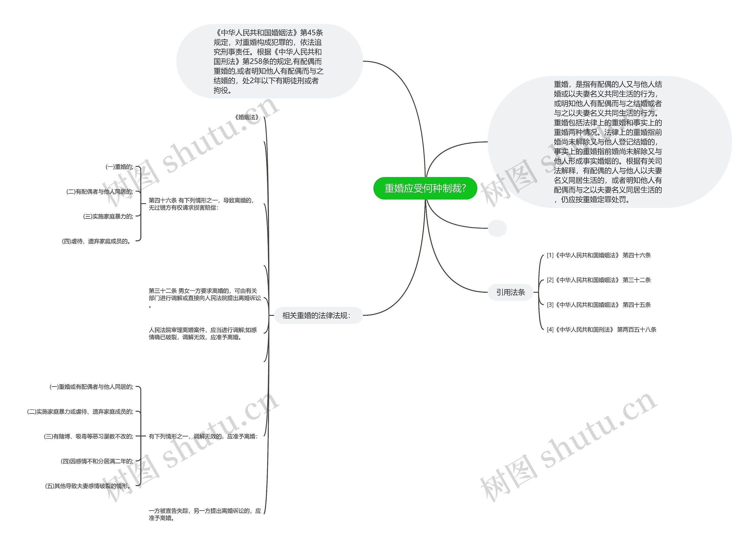 重婚应受何种制裁?思维导图