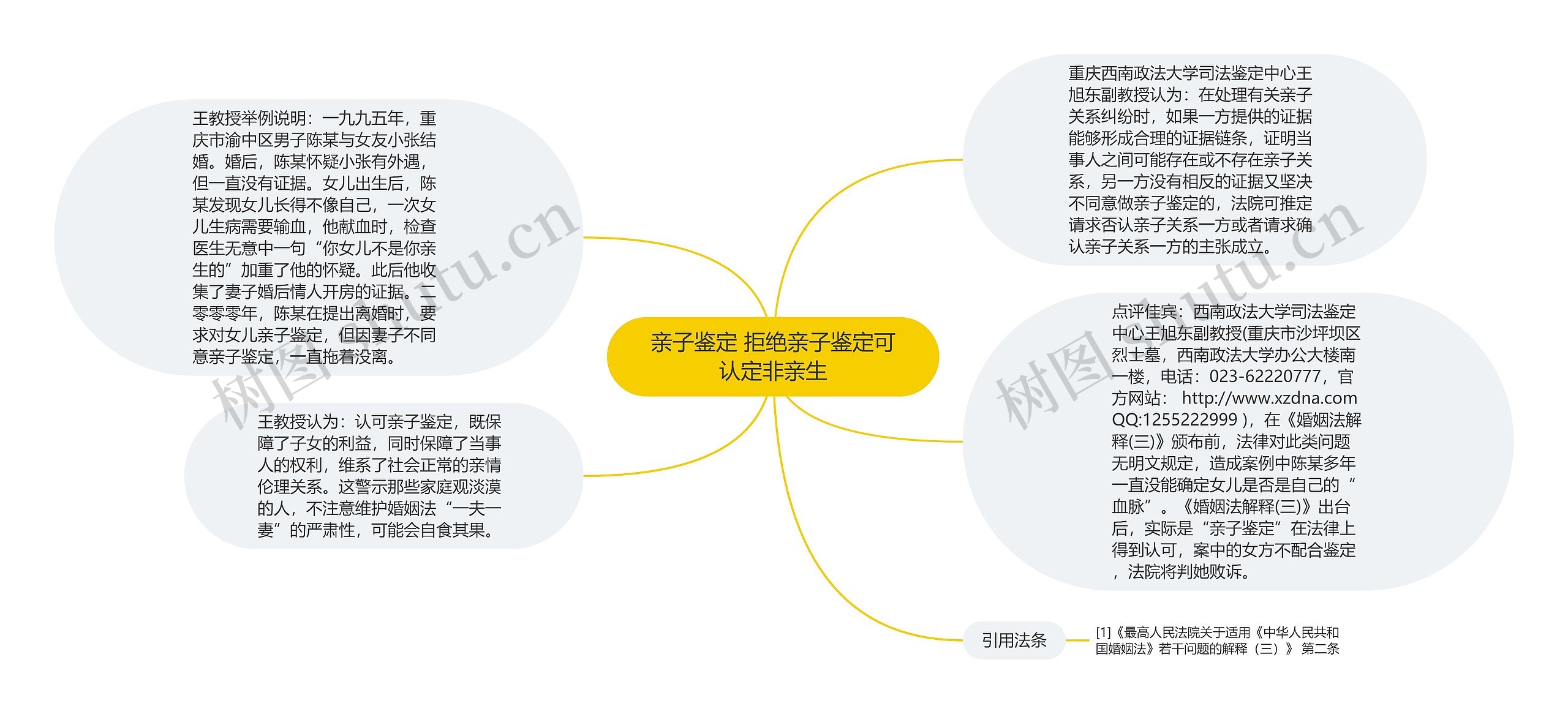 亲子鉴定 拒绝亲子鉴定可认定非亲生思维导图