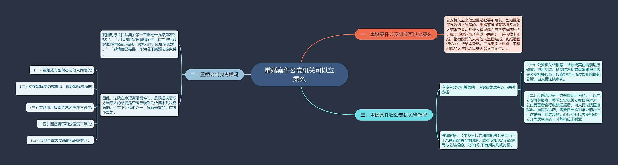 重婚案件公安机关可以立案么思维导图