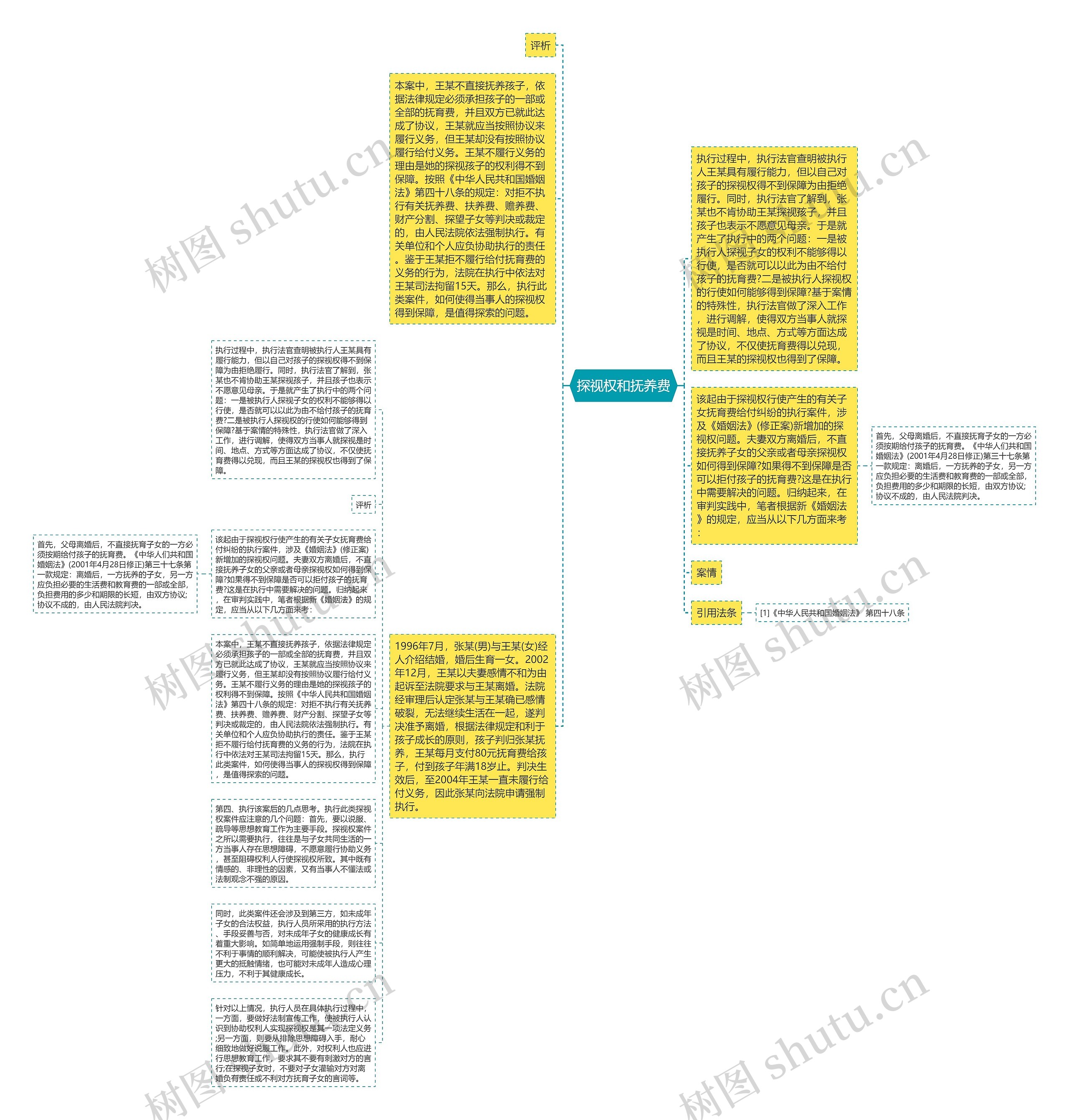 探视权和抚养费思维导图