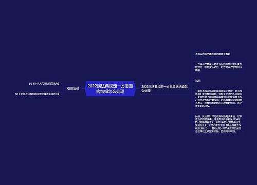 2022民法典规定一方患重病结婚怎么处理