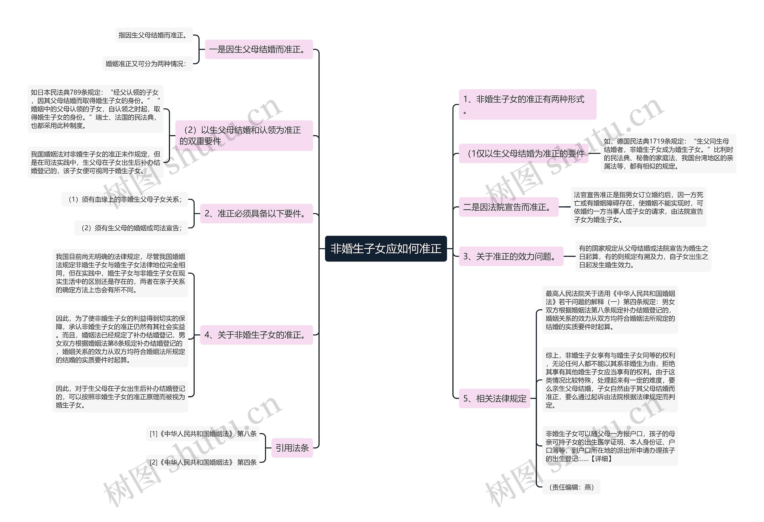 非婚生子女应如何准正思维导图
