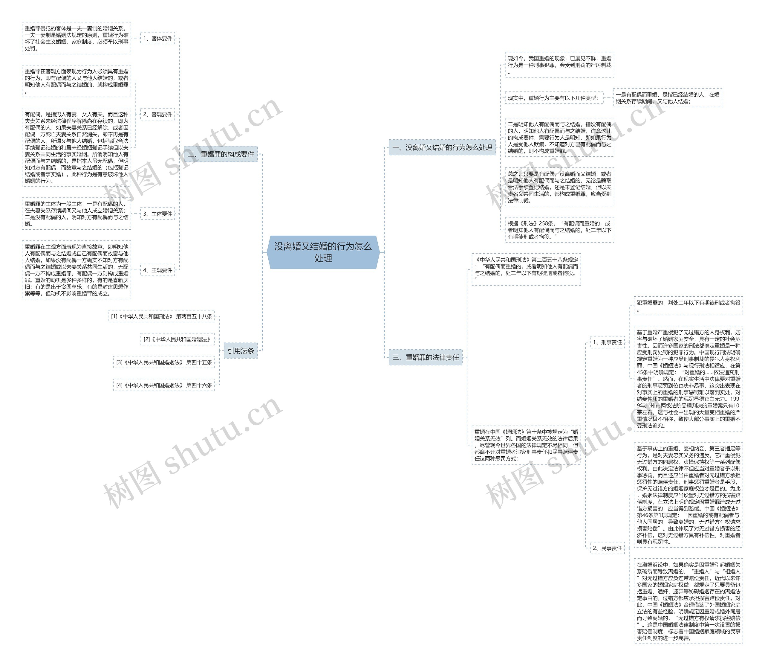 没离婚又结婚的行为怎么处理思维导图