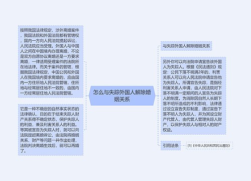 怎么与失踪外国人解除婚姻关系