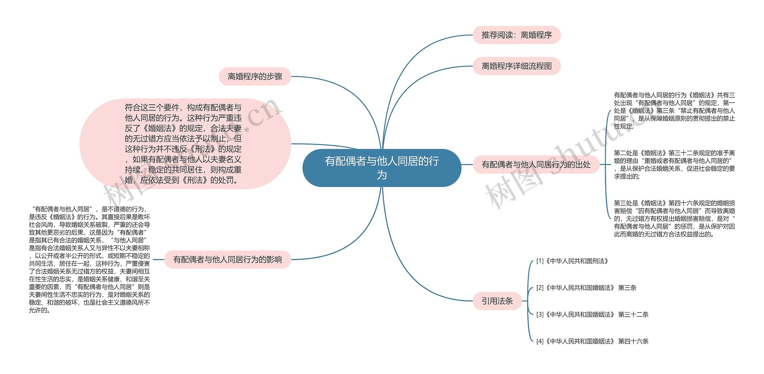 有配偶者与他人同居的行为思维导图