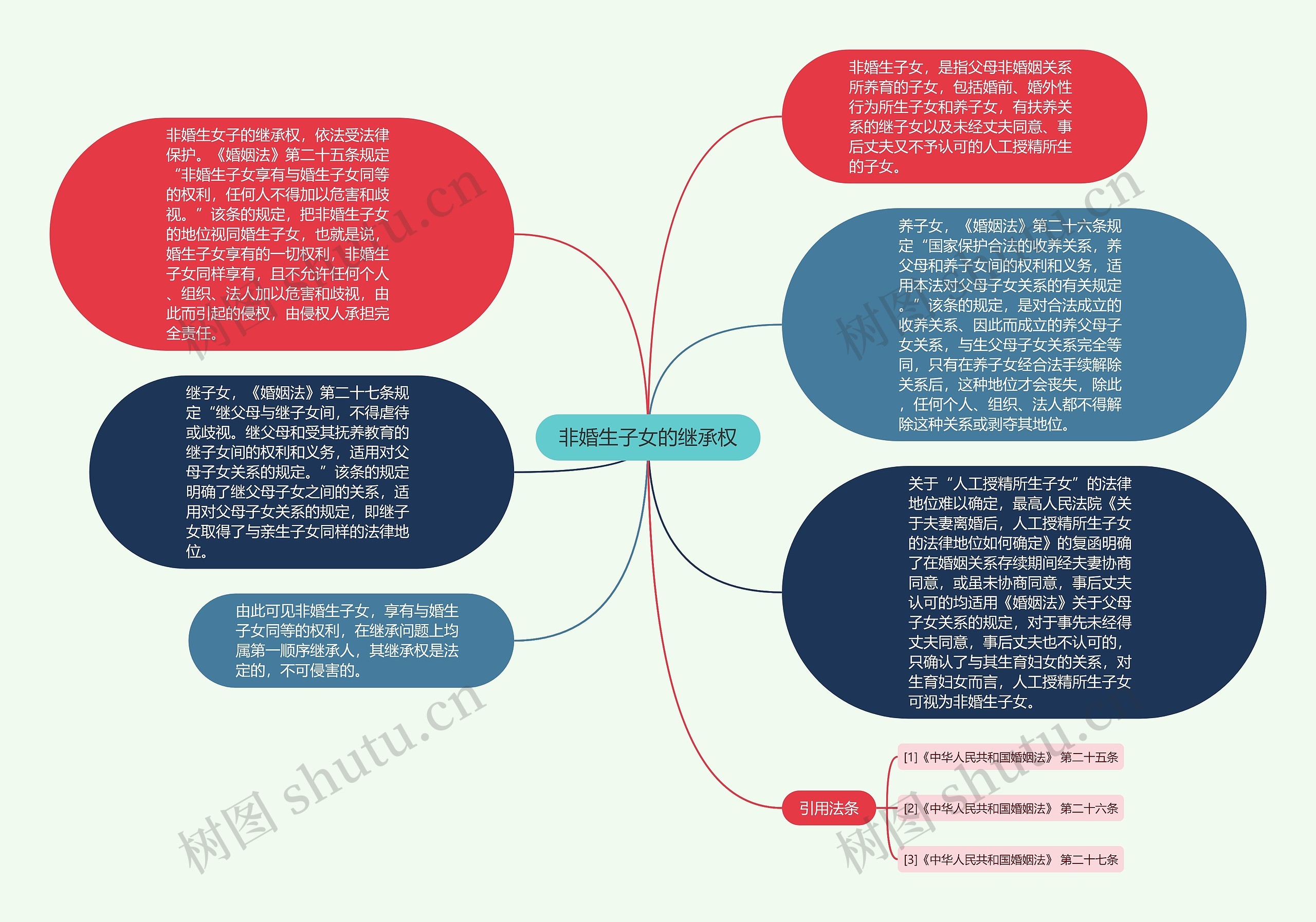 非婚生子女的继承权思维导图