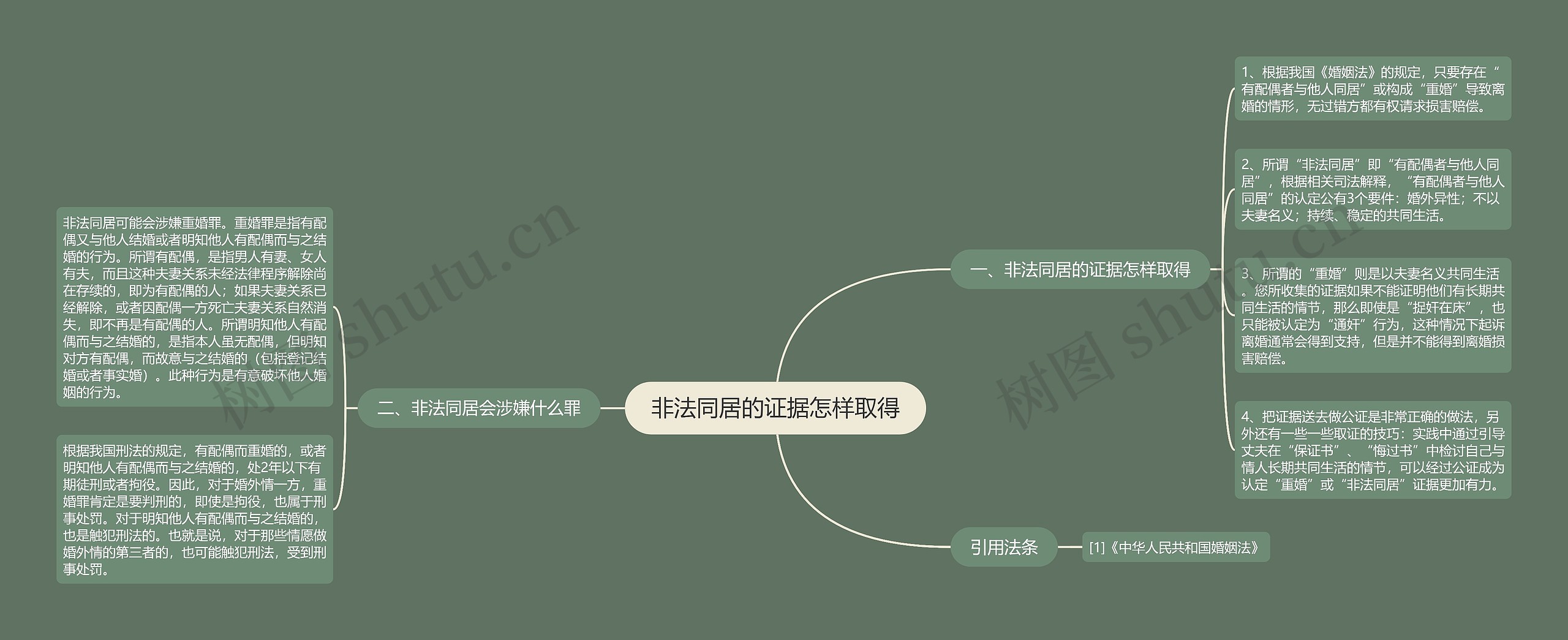 非法同居的证据怎样取得思维导图