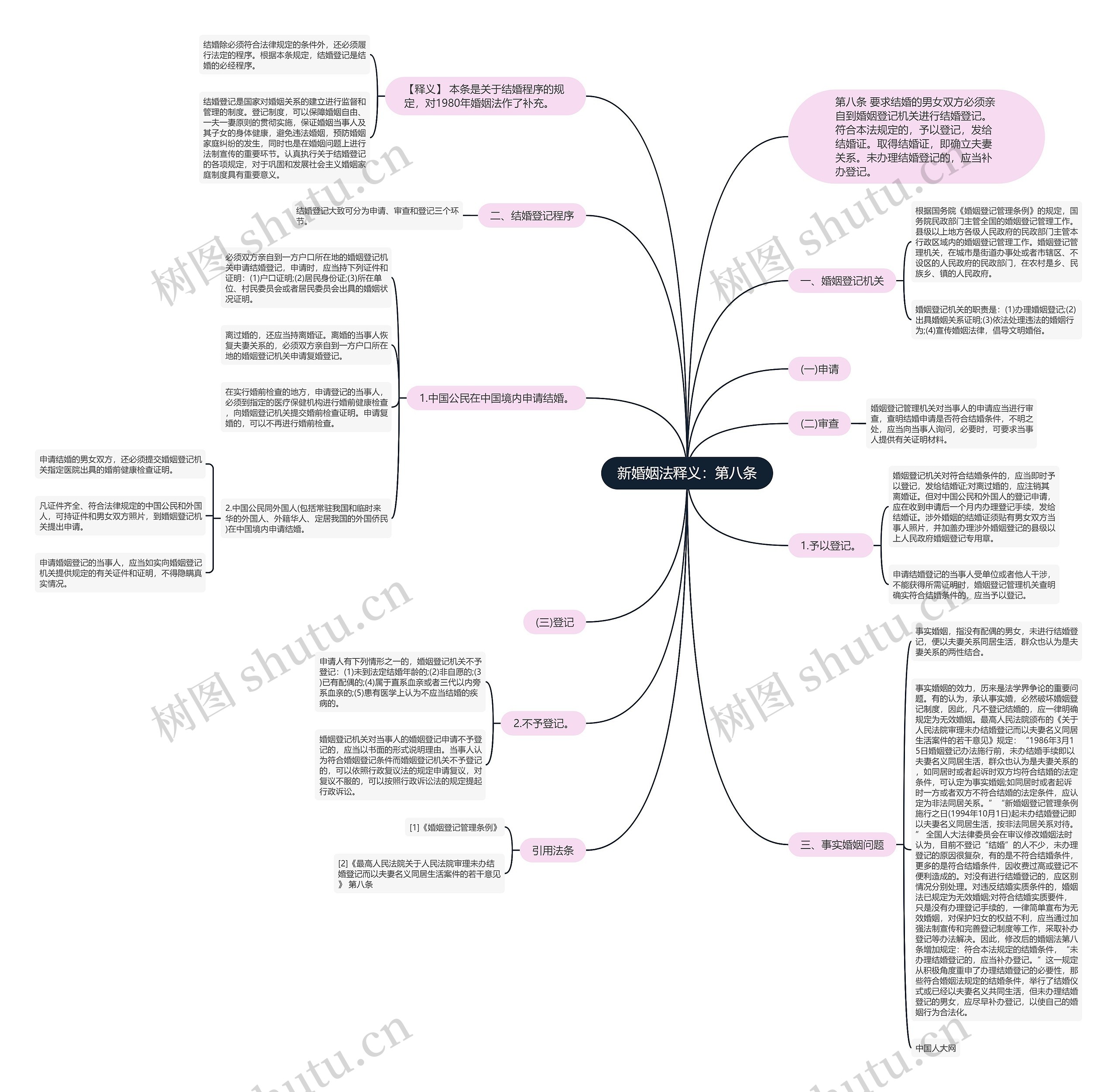 新婚姻法释义：第八条思维导图