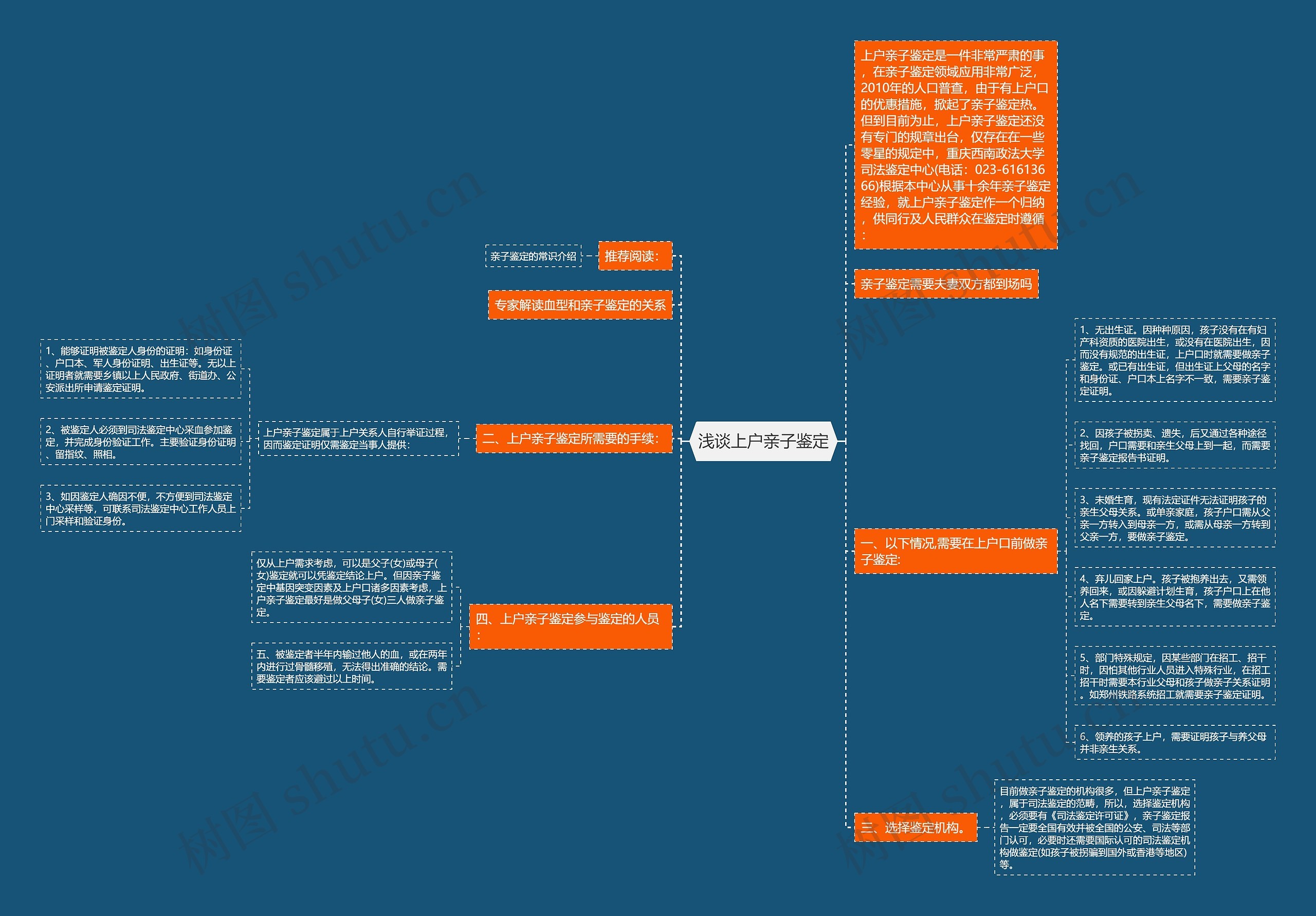浅谈上户亲子鉴定思维导图