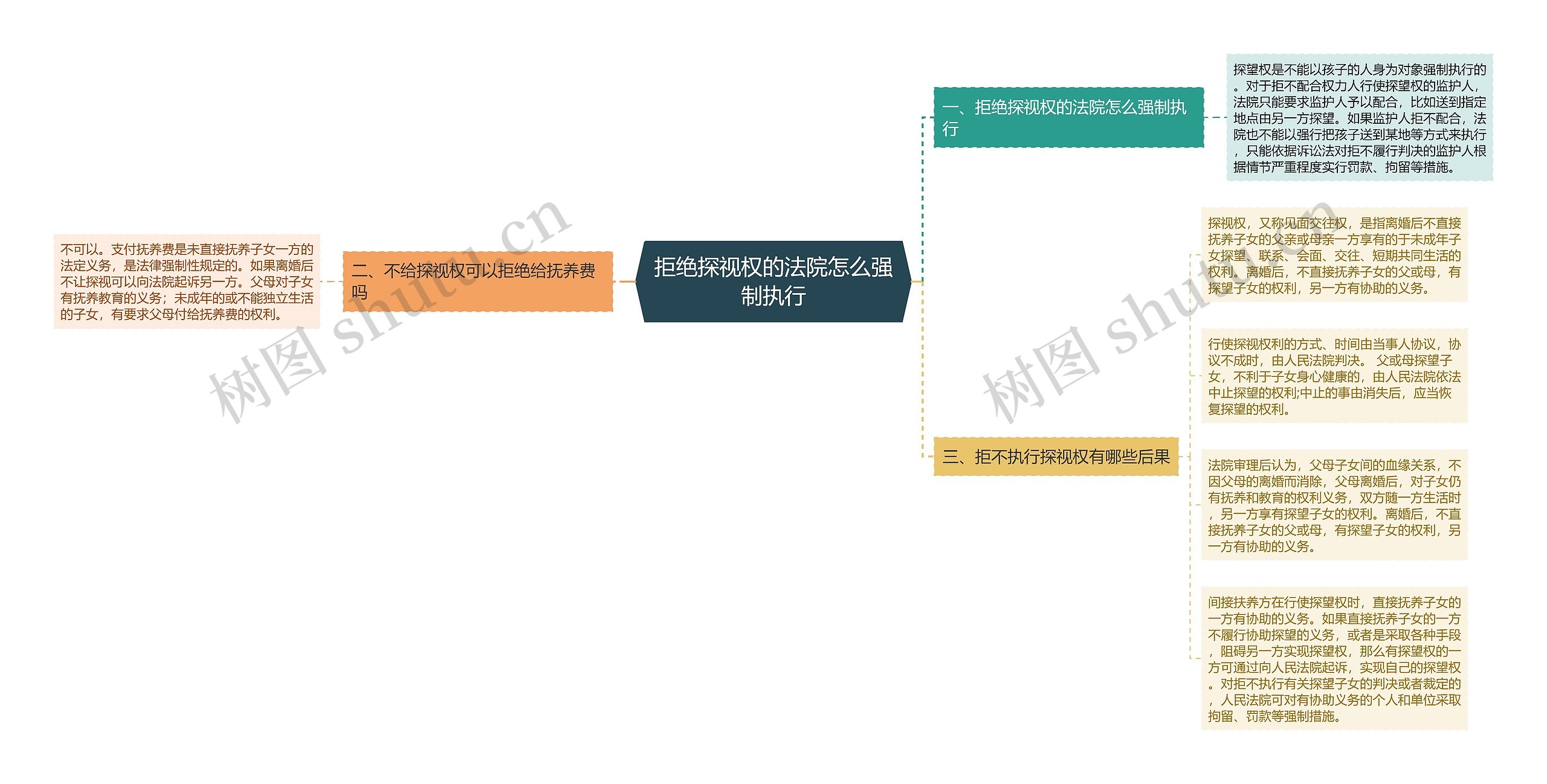 拒绝探视权的法院怎么强制执行思维导图