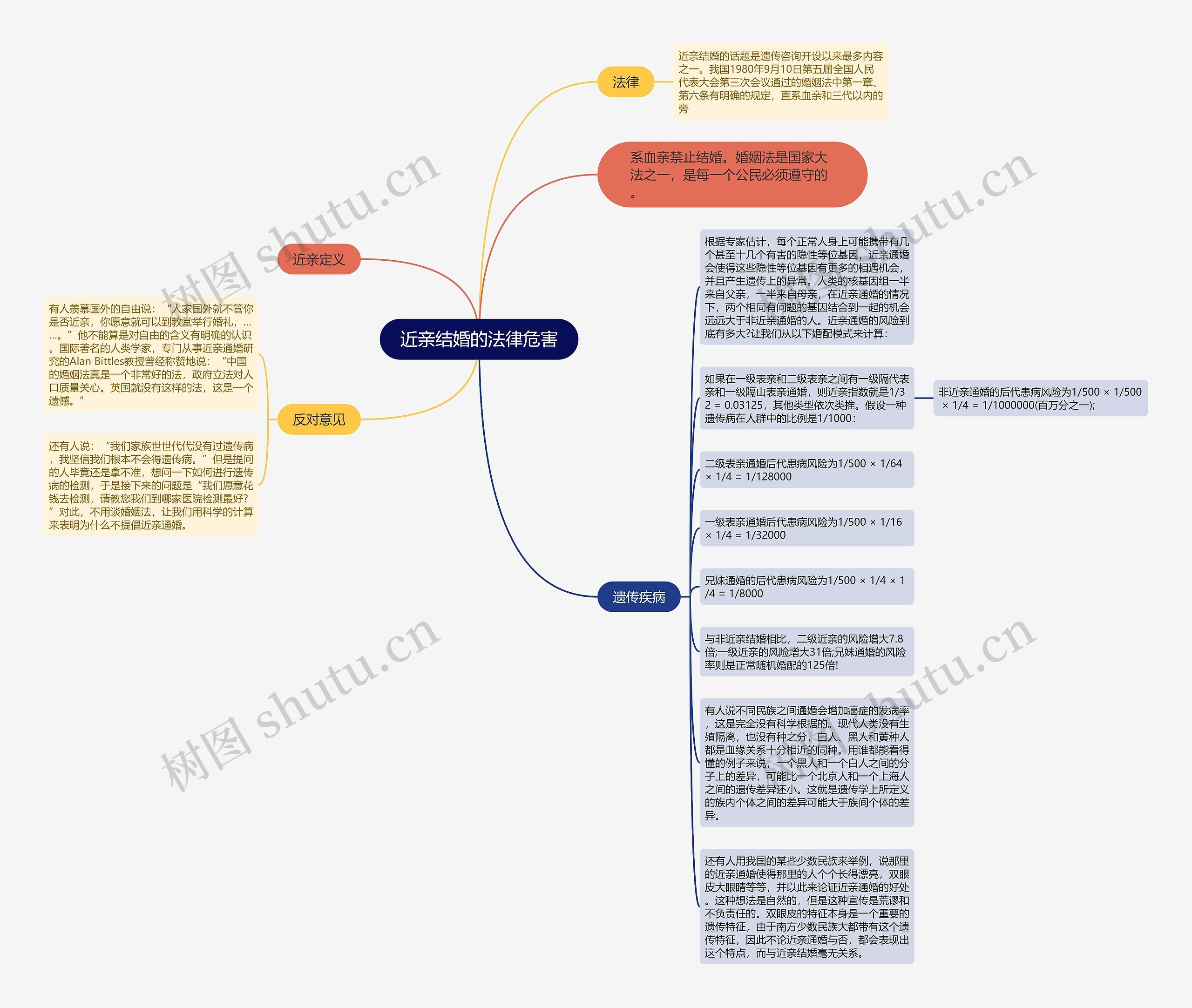 近亲结婚的法律危害思维导图