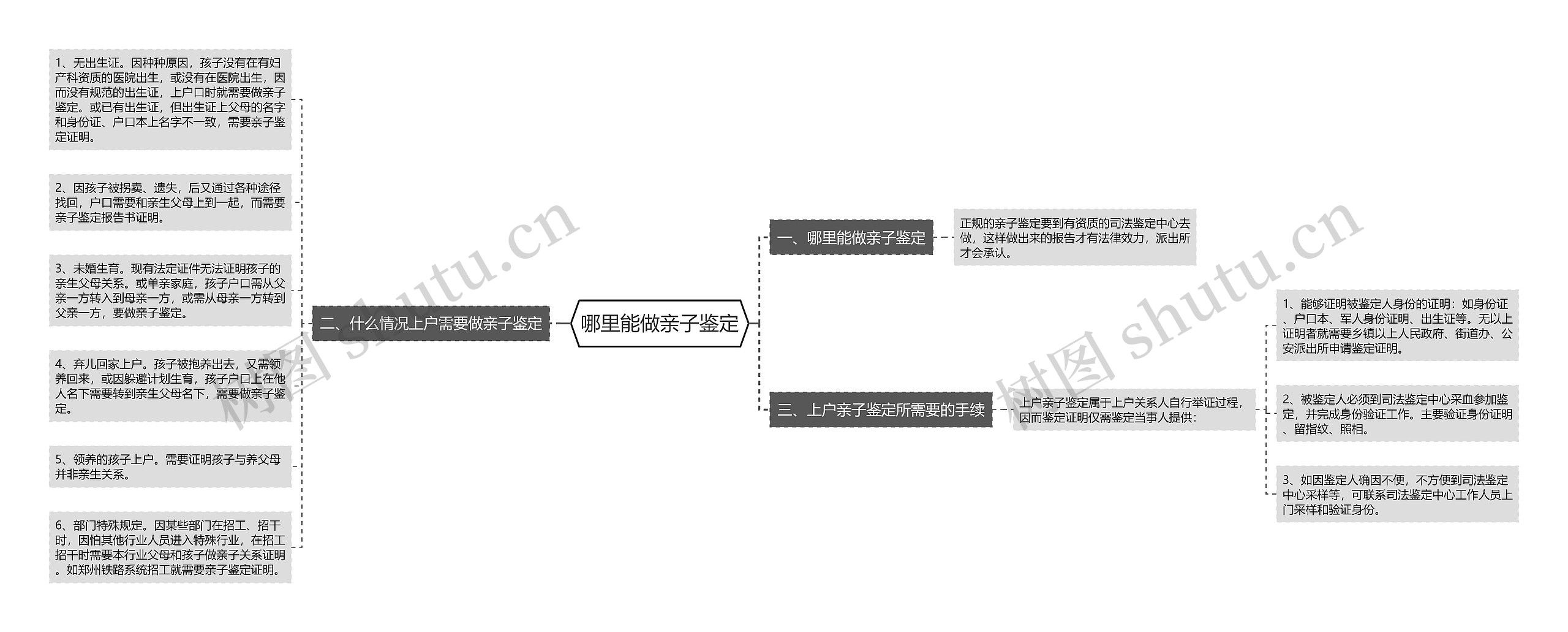 哪里能做亲子鉴定思维导图