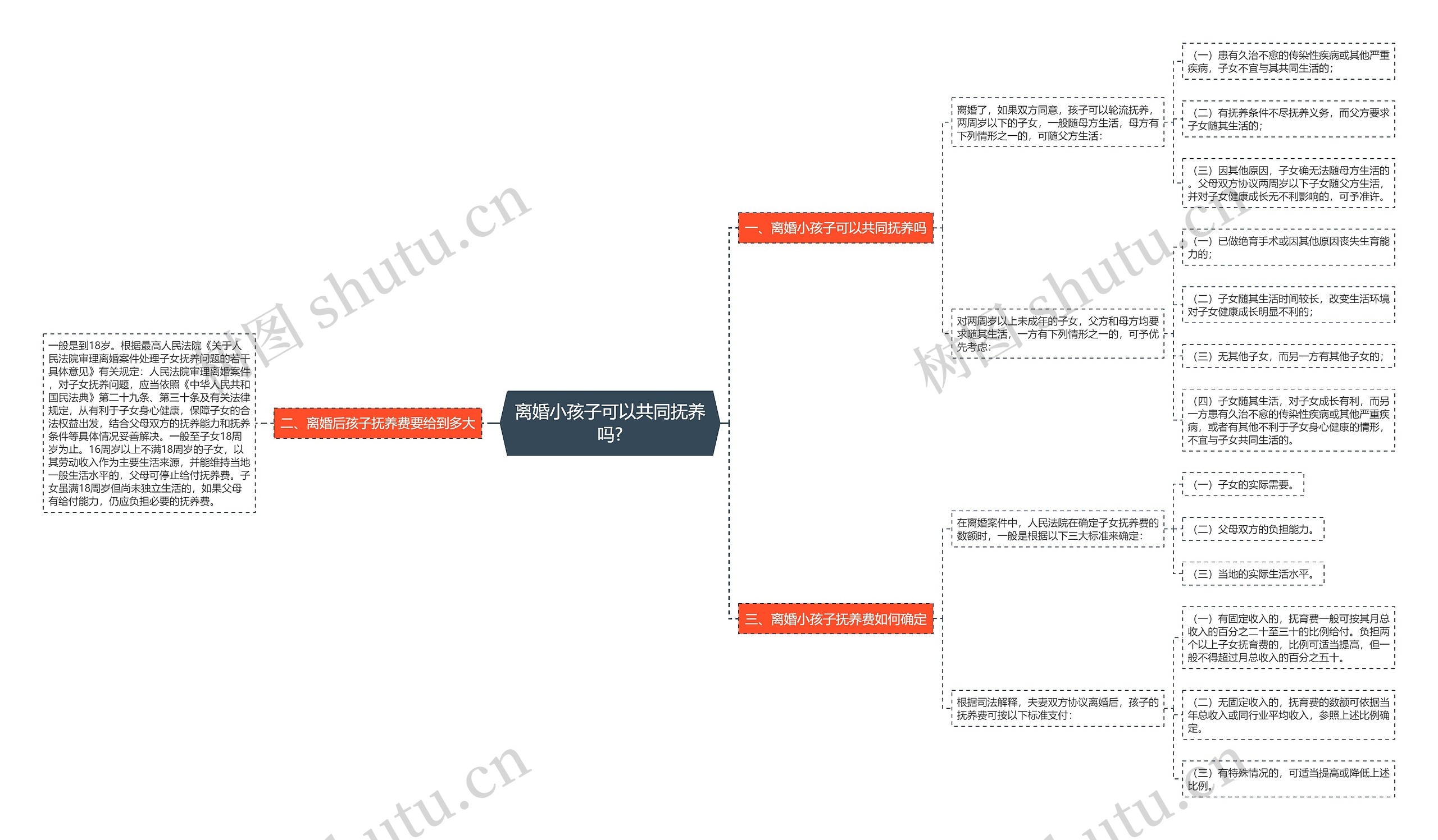 离婚小孩子可以共同抚养吗?思维导图