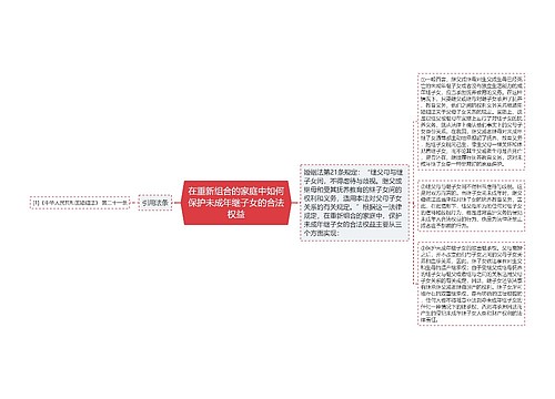 在重新组合的家庭中如何保护未成年继子女的合法权益