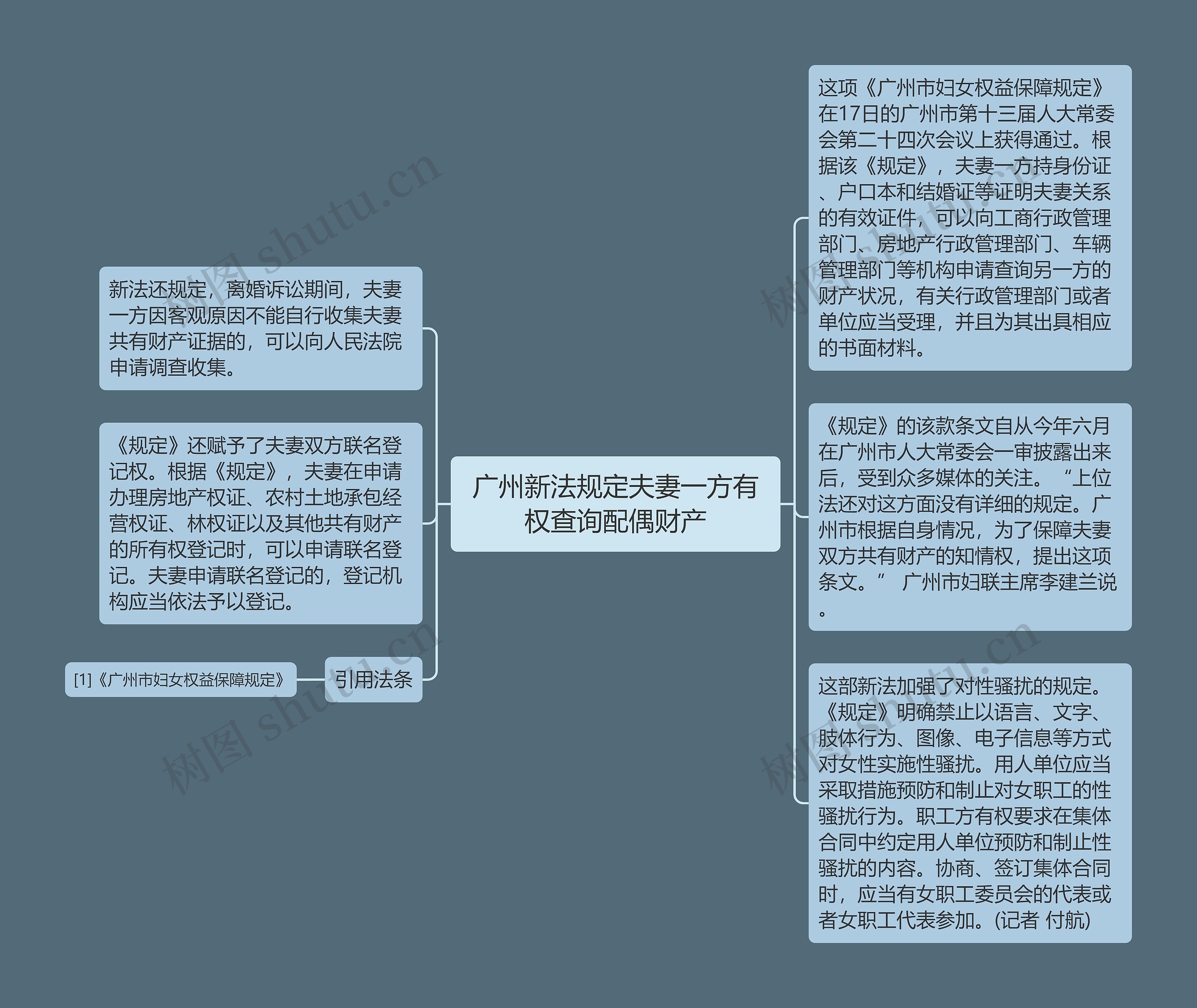 广州新法规定夫妻一方有权查询配偶财产思维导图