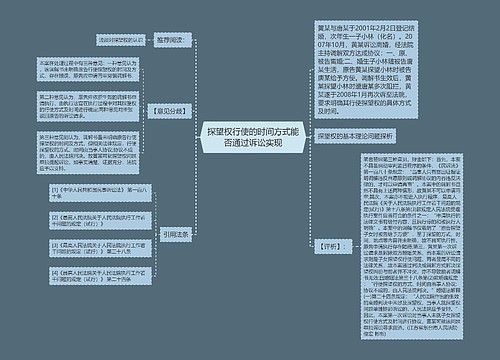 探望权行使的时间方式能否通过诉讼实现