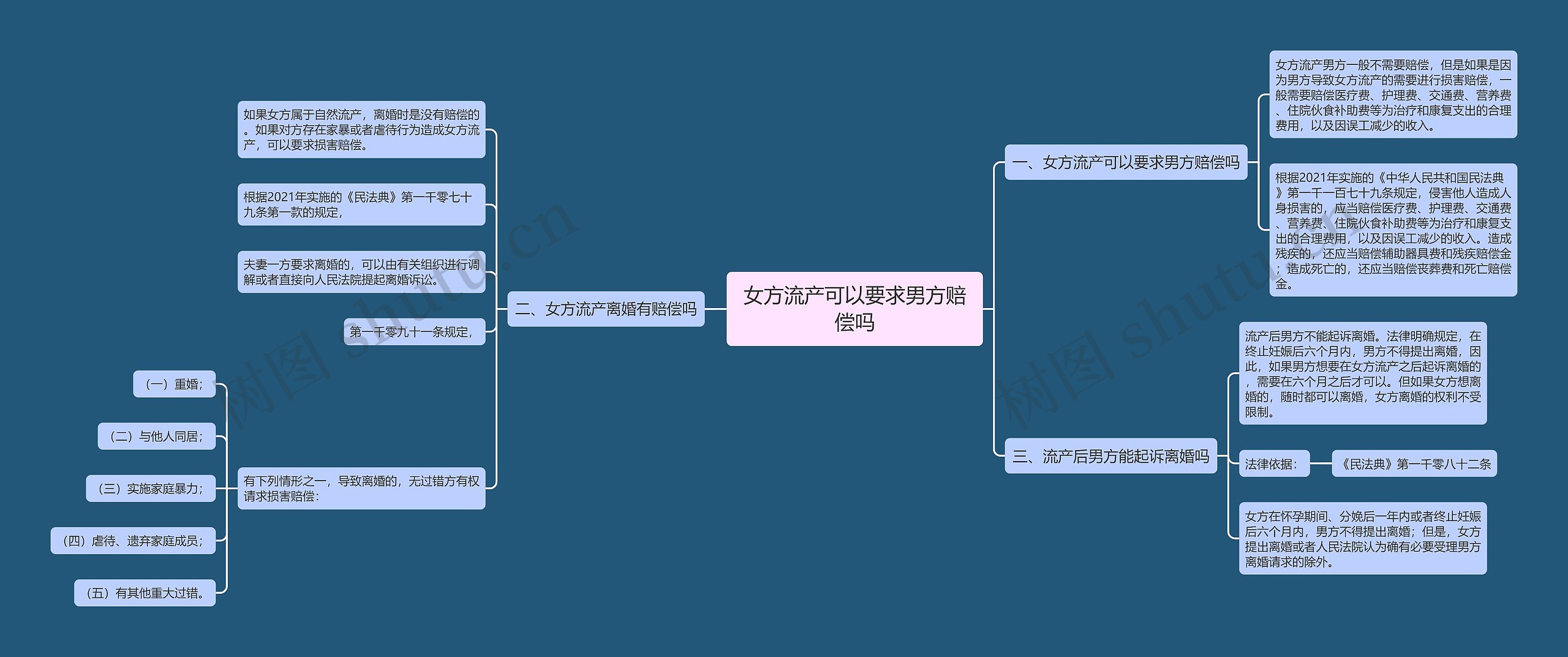 女方流产可以要求男方赔偿吗思维导图