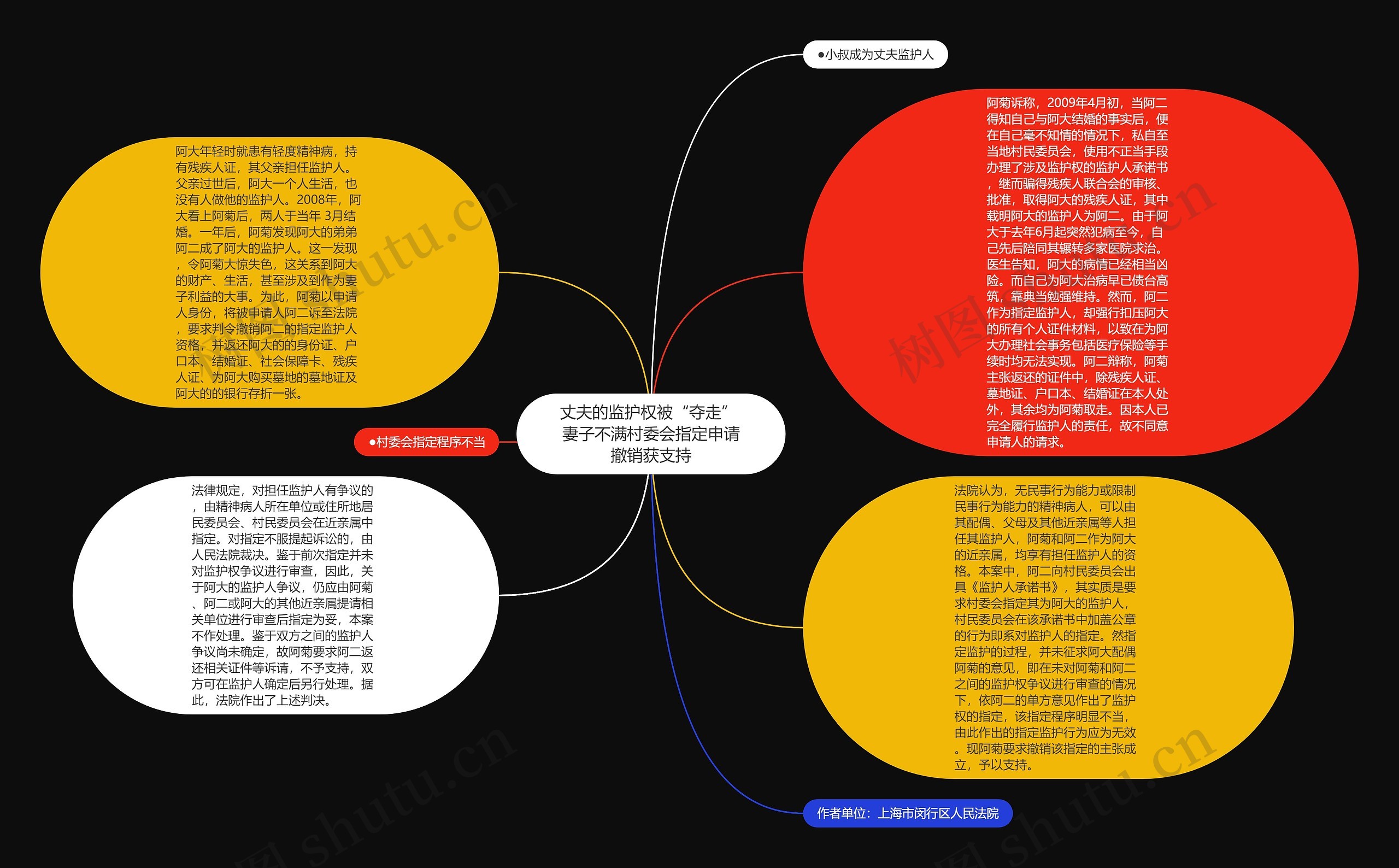 丈夫的监护权被“夺走” 妻子不满村委会指定申请撤销获支持思维导图