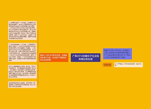 广东2016非婚生子社会抚养费征收标准