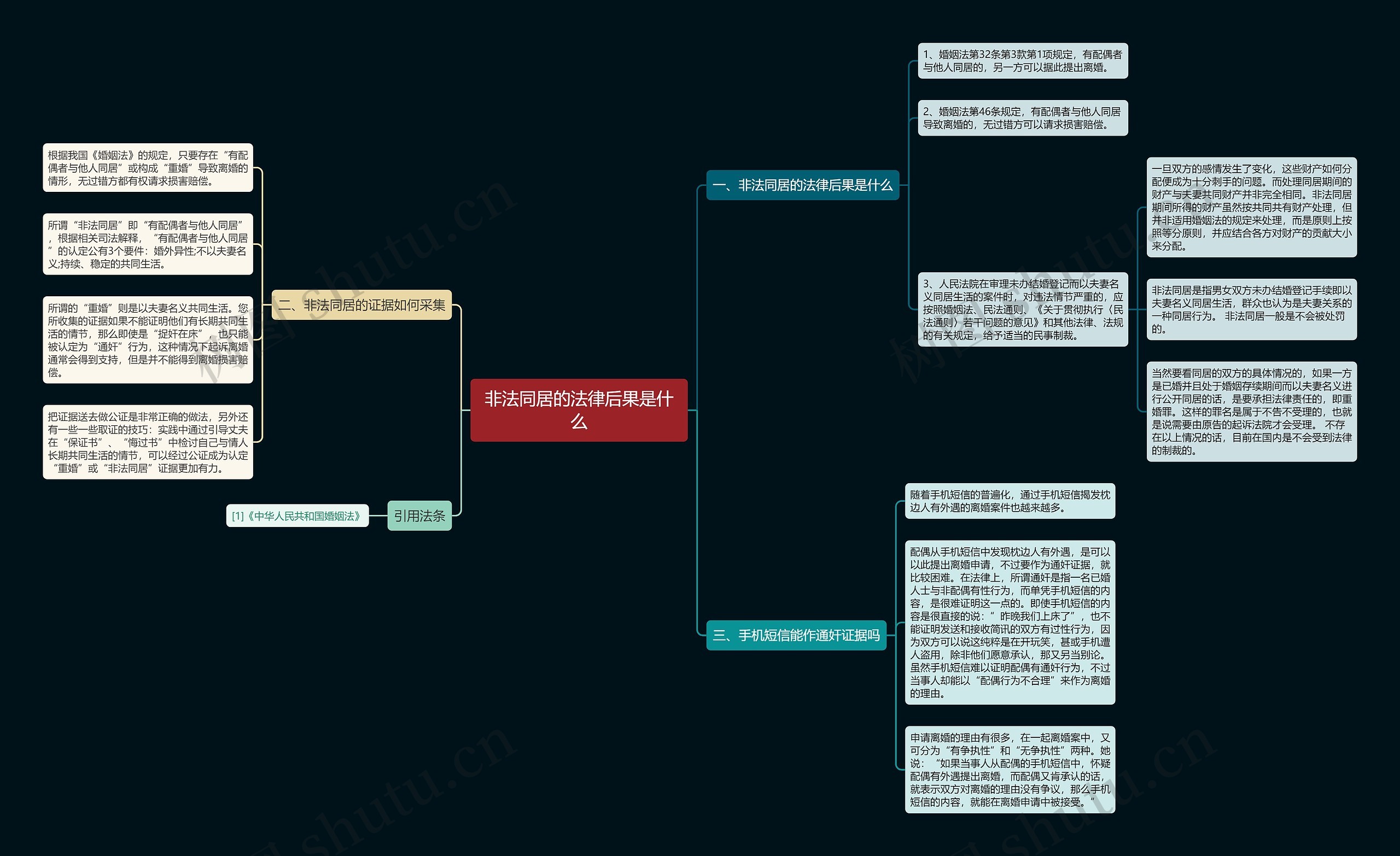 非法同居的法律后果是什么思维导图