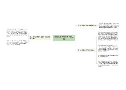 丈夫欠债离婚后妻子要还吗